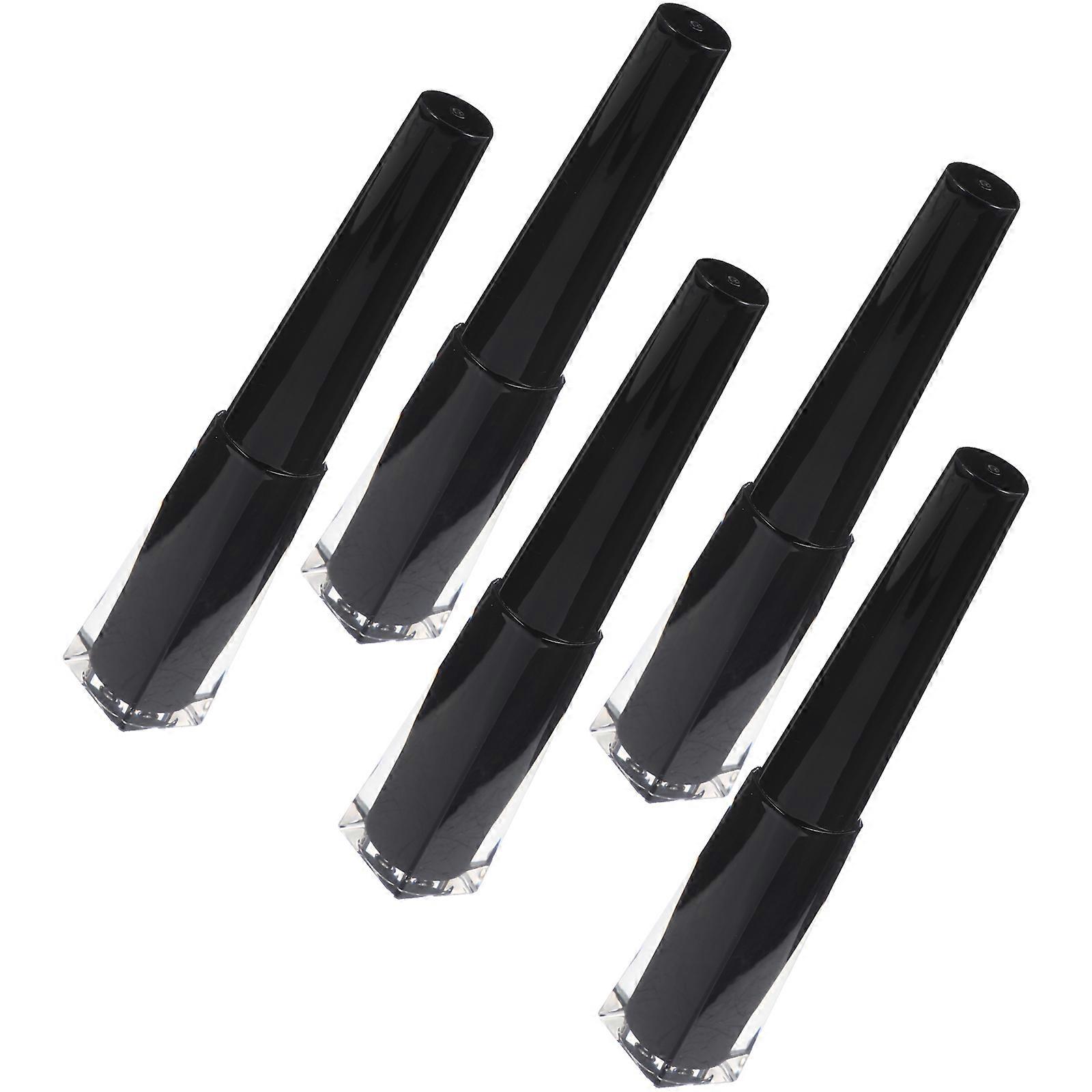 5 Empty Plastic Eyeliner Tubes for Storage Black Color with Cover to Prevent Leaking 0.35oz