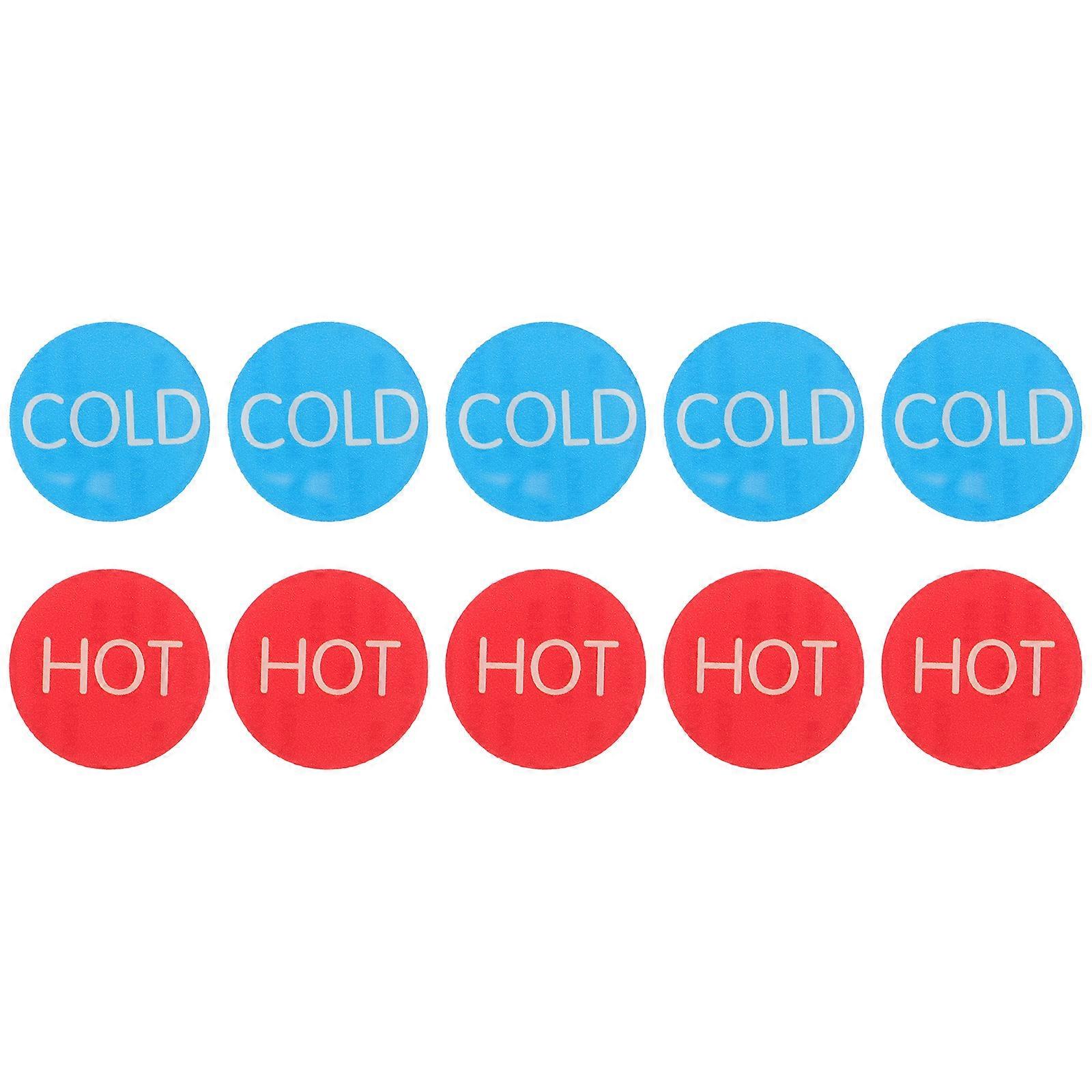 5 Self Adhesive Acrylic Hot Cold Faucet Stickers for Sink Temperature Indication – Bathroom Safety Supplies for Water Temperature Control