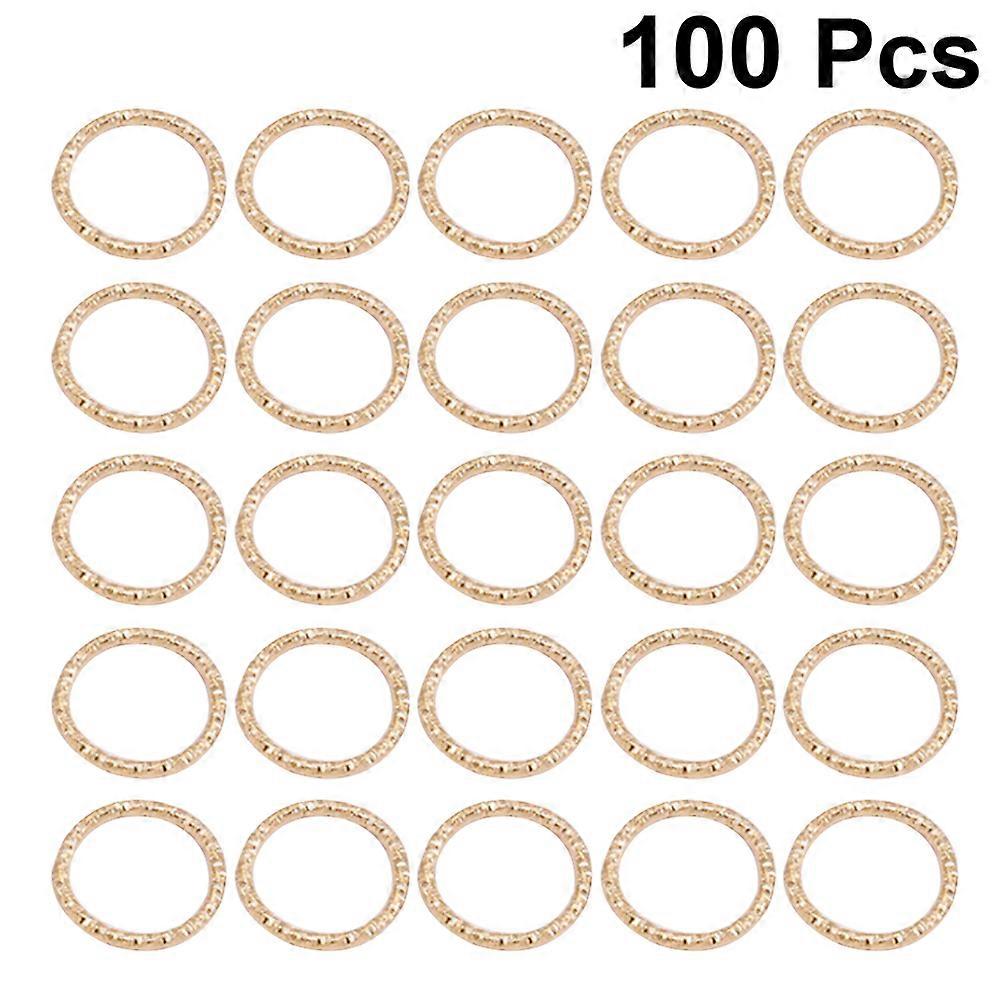 Golden Iron Split Rings for DIY Jewelry Making 100PCS Durable Embossing Jump Rings with Bright
