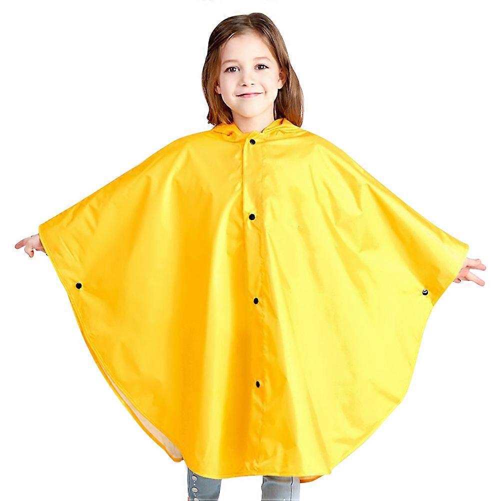Kids Rainwear Portable Waterproof Raincoat Elastic Cuff Protection Size S Yellow 1 Set