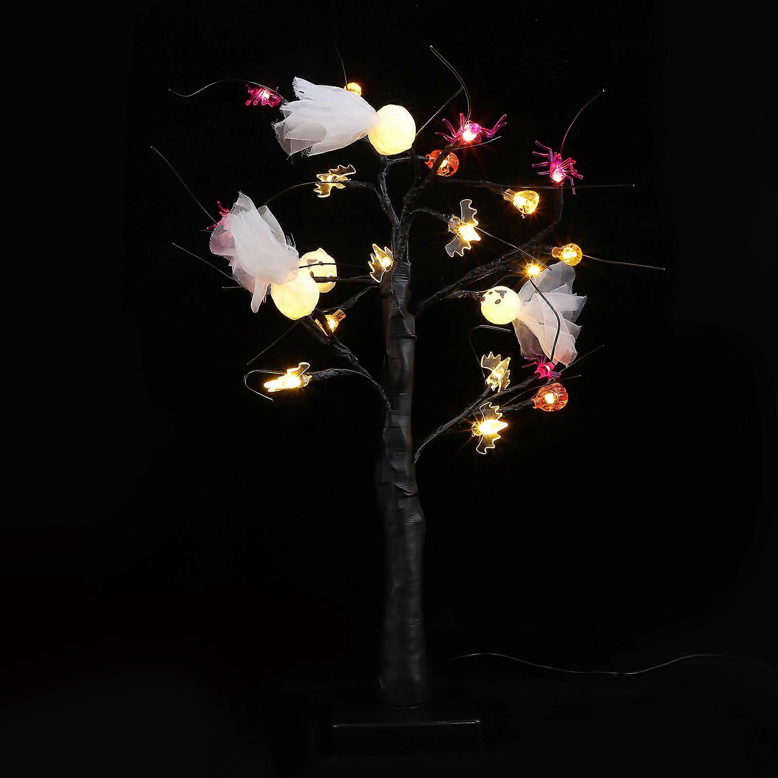Halloween Spooky Pumpkin Night Light Tree Shape Design 10X10X46.5CM USB Battery Powered 1Set