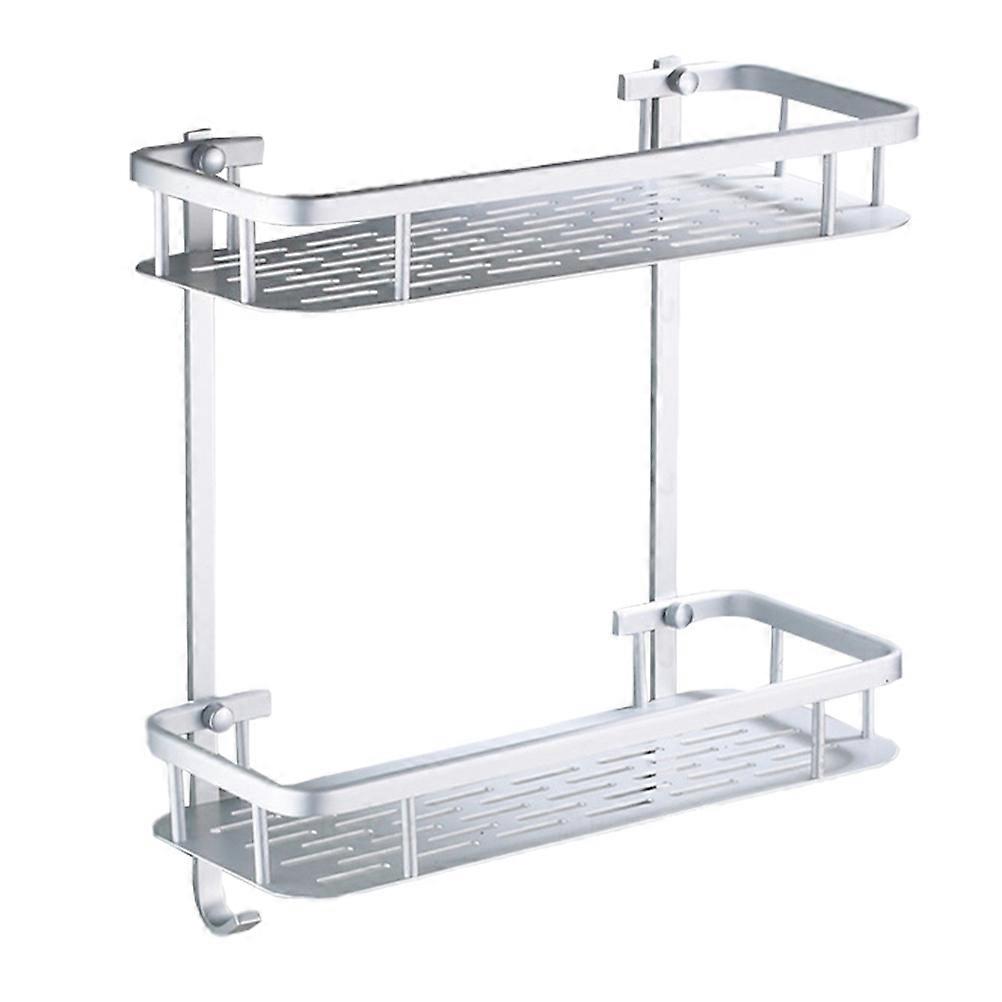 Wall Storage Rack Double Layer Shelf Kitchen Space Saving 1 Set