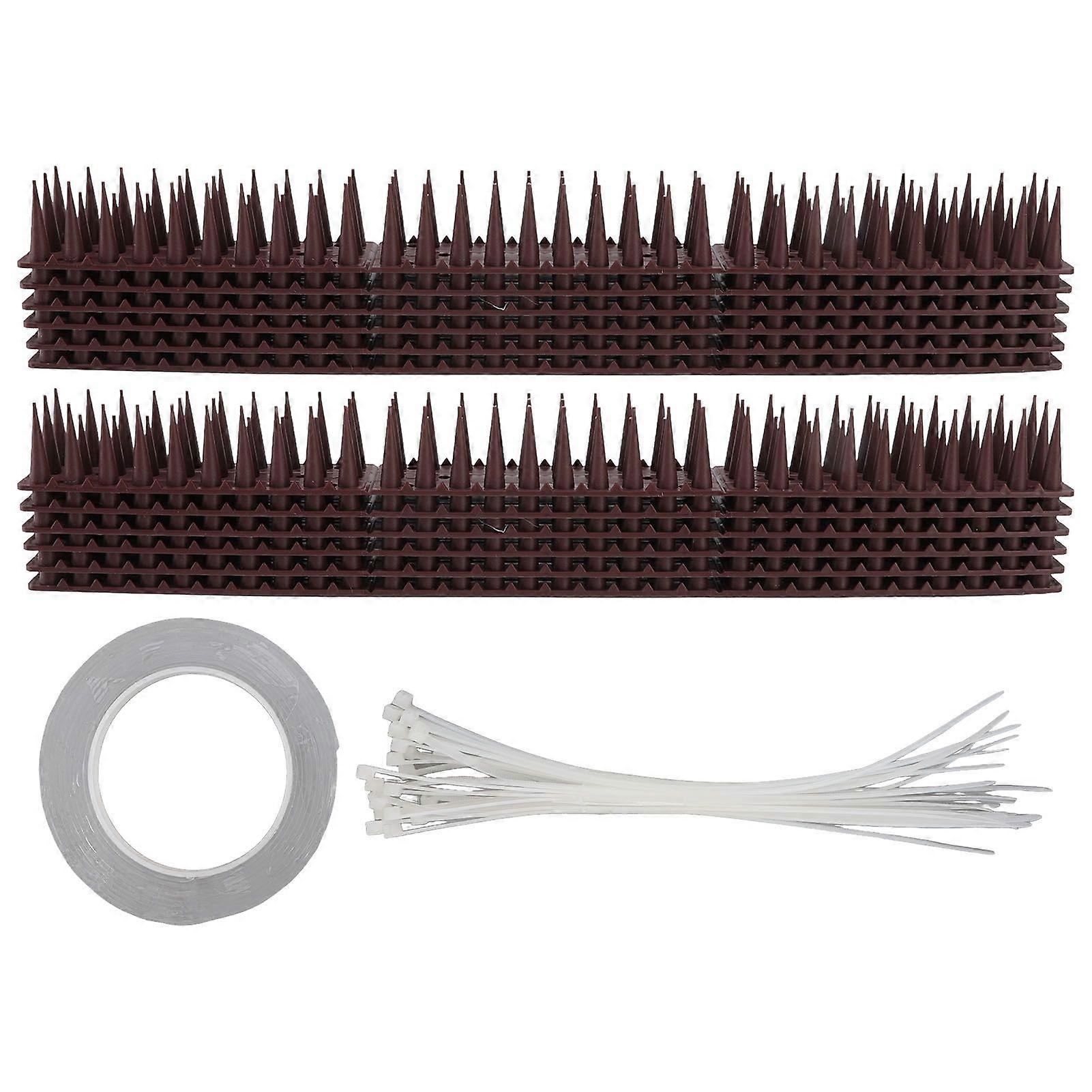 12 Pcs Plastic Bird Spikes Environmental Friendly Corrosion Static Resistant Bird Deterrent Spikes Strips with Glue