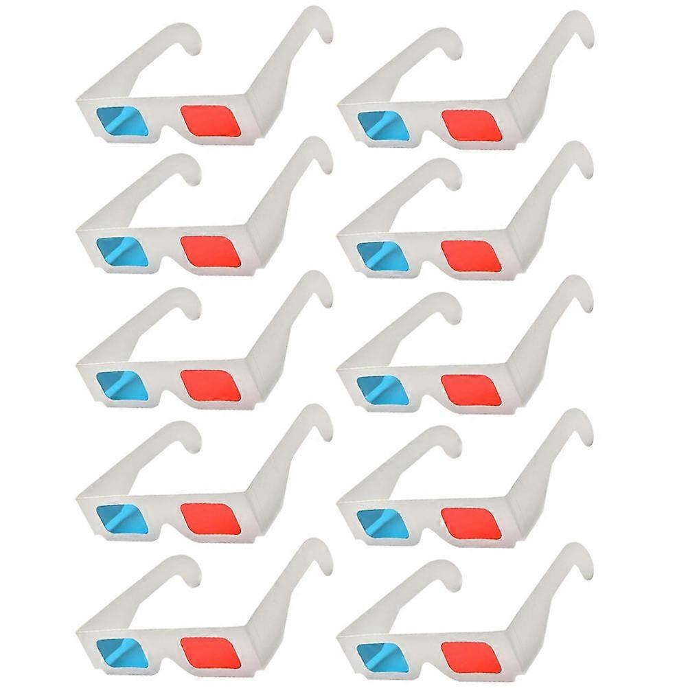 Red Blue Anaglyph Glasses 10pcs Paper Movie Viewing Glasses for Home Theater, Gaming DVDs, Lightweight and Portable Design for Adults