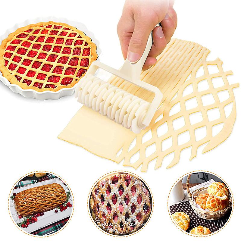 Pizza Roller Mesh Knife Plastic Cookie Roller Cutter Dough Embossing Roller Cutter