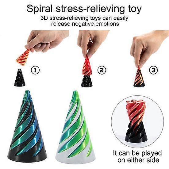 3D Printed Spiral Cone Toy Vortex Thread Illusion Impossible Spiral ...