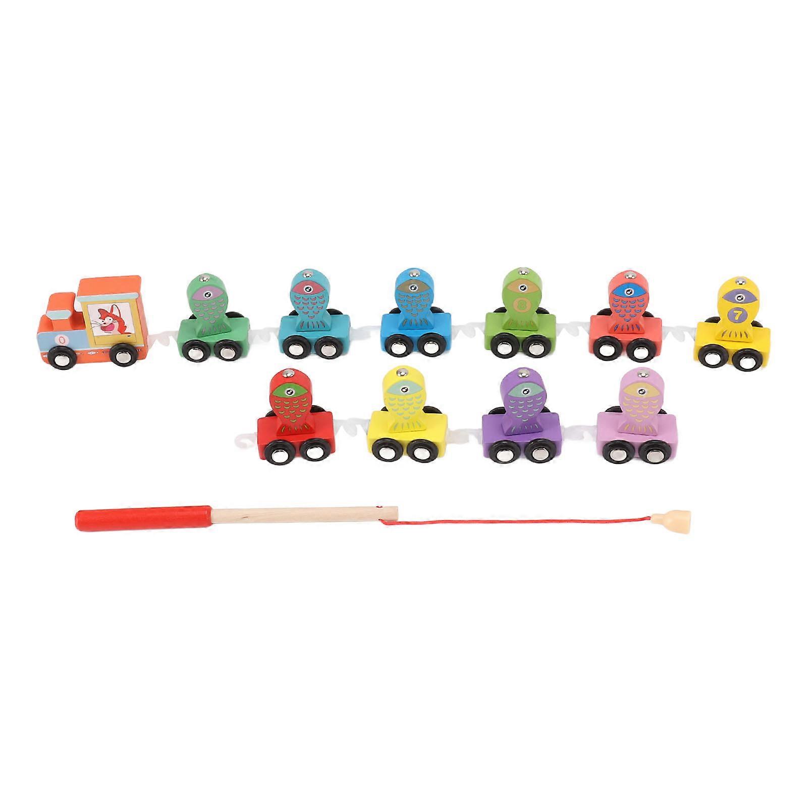 Kids Fishing Blocks Educational Toy Improve Coordination Different Numbers Fish Train Set