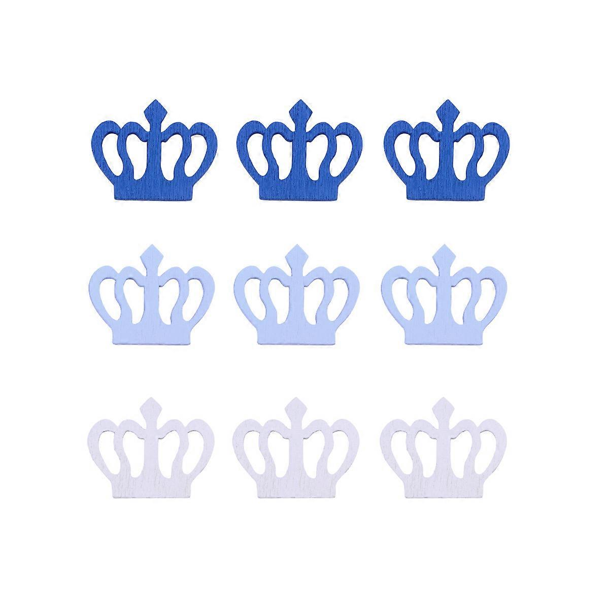 100 Assorted Color Wooden Crown Pattern Pendants for Creative Home Decoration and Gift Giving