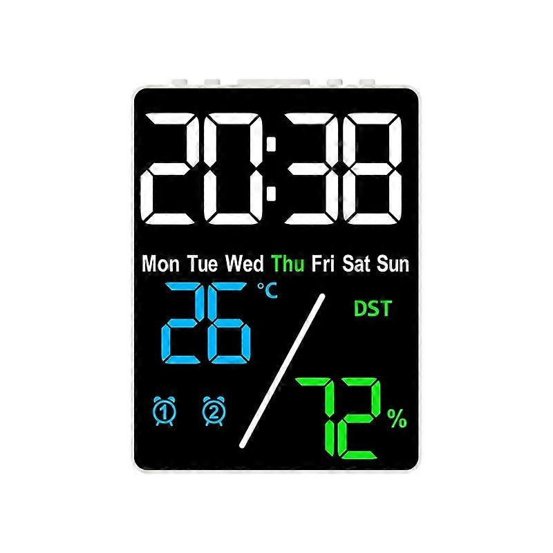Electronic Alarm Clock Three-color White