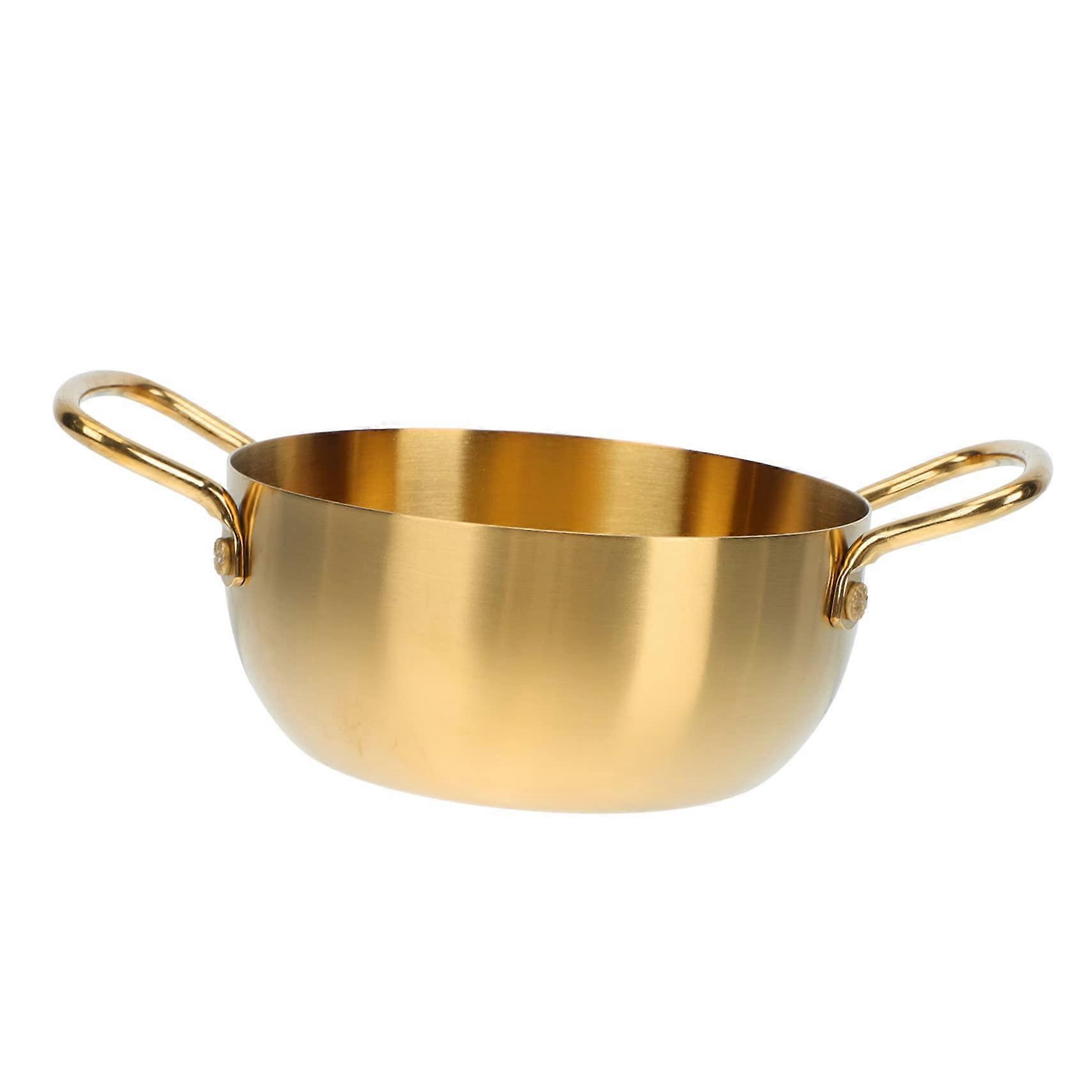 Instant Pasta Pot 1 x Stainless Steel Soup Pot with Lid, Noodle Pot, Casserole Pan, Golden Finish, 4 Quart Capacity