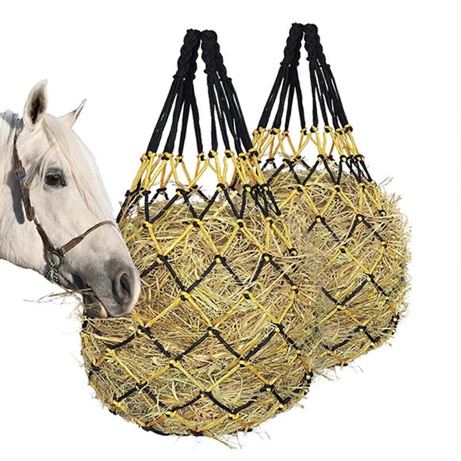 Web Hay Bag Slow Feeder For Horses Storage Bag Multiple Size Large Capacity