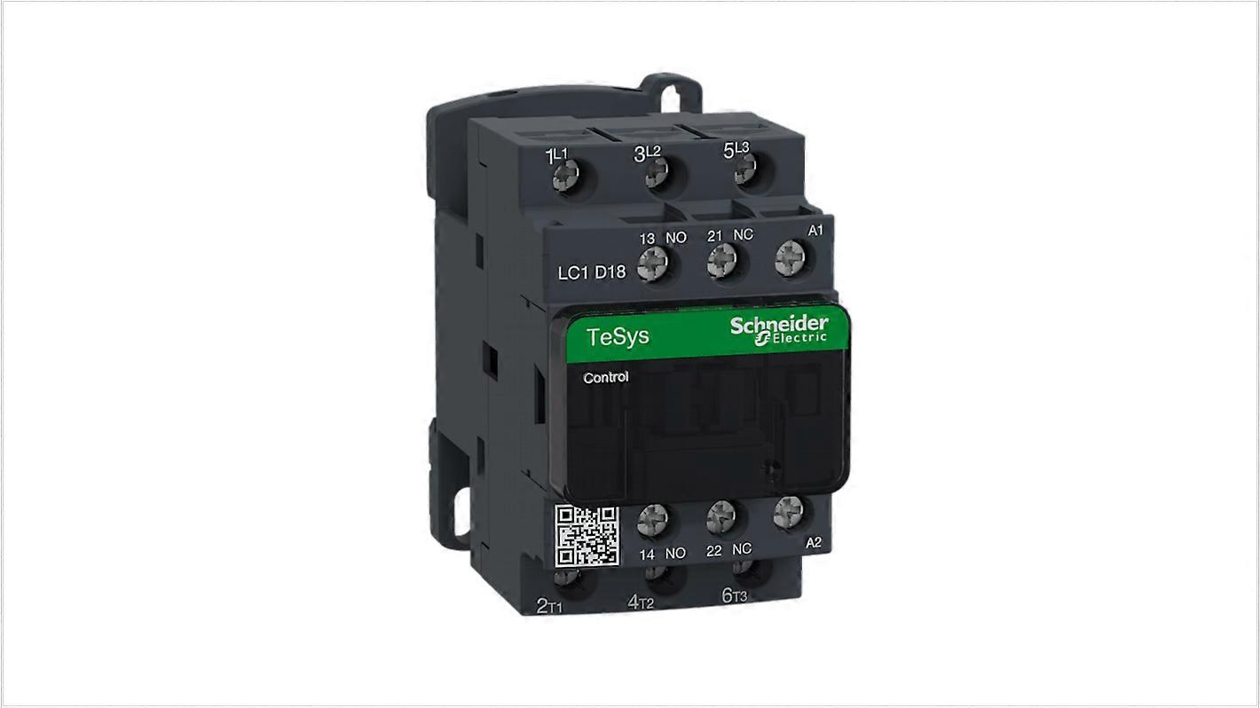 Schneider Contactor 3-pole 18a 208v Coil Lc1d18le7
