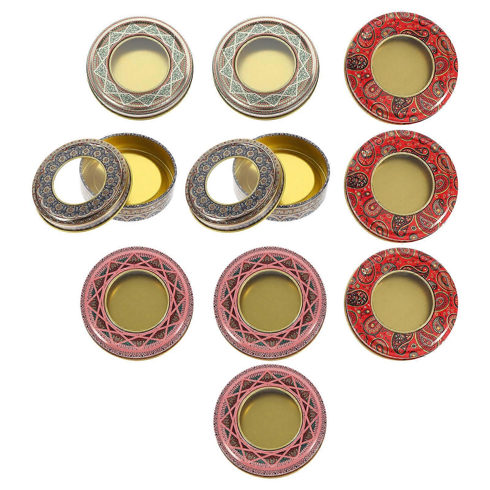 10Pcs Creative Storage Boxes Iron Containers Assorted Colors