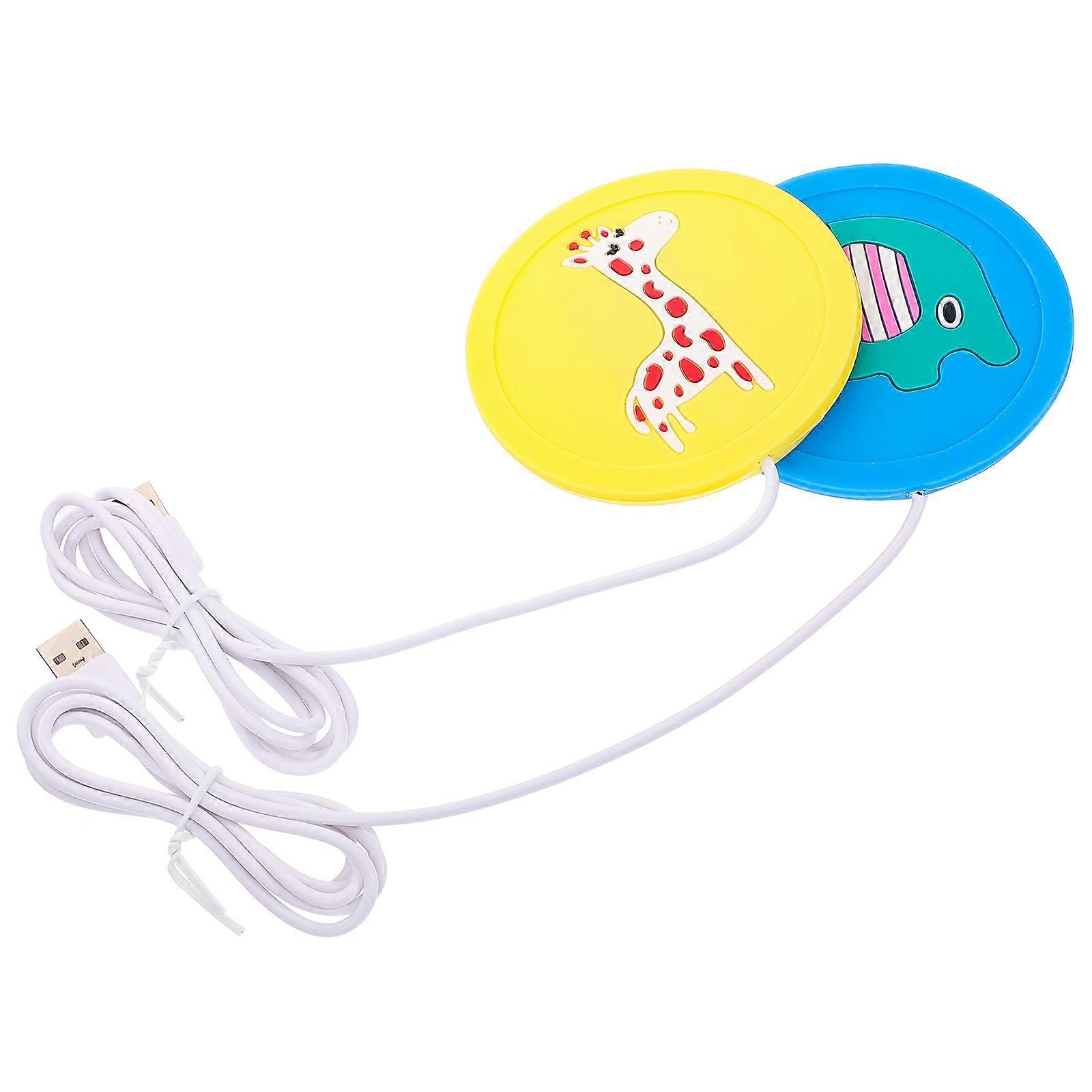 Heating Mug Warmer Coaster For Office Use Ideal For Family 9x9cm Non-slip Silicone Material 2Pcs