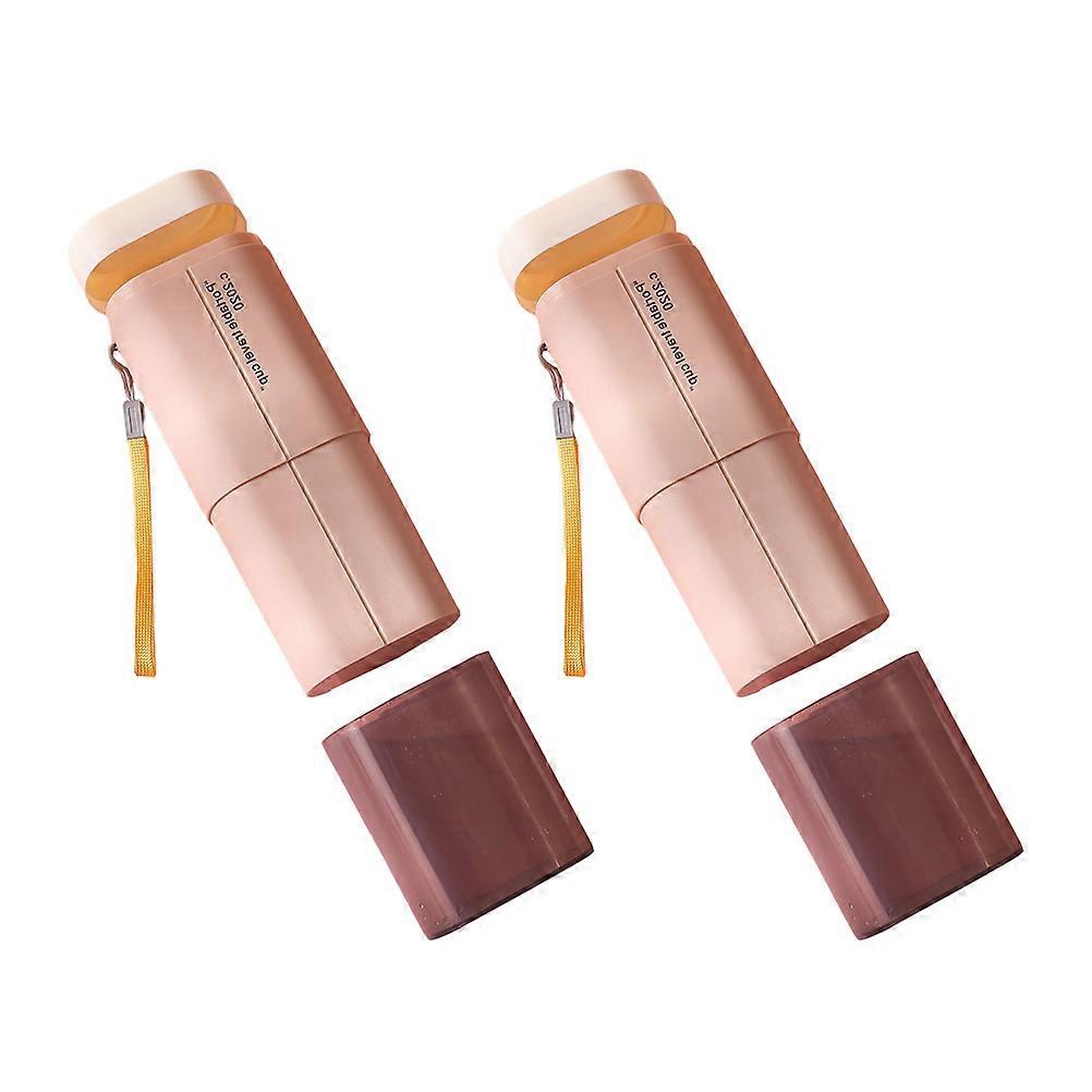 Travel Storage Toothbrush Box Portable Rectangular Pink Abs Material for Travel 2Pcs