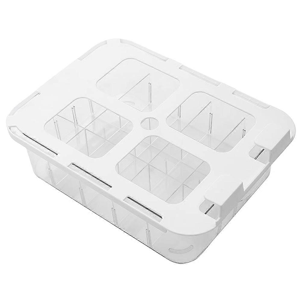 Transparent PET Sock Organizer with Lid for Closet Storage Multigrid Underwear Box 4.7x3.1x5.9 Inches