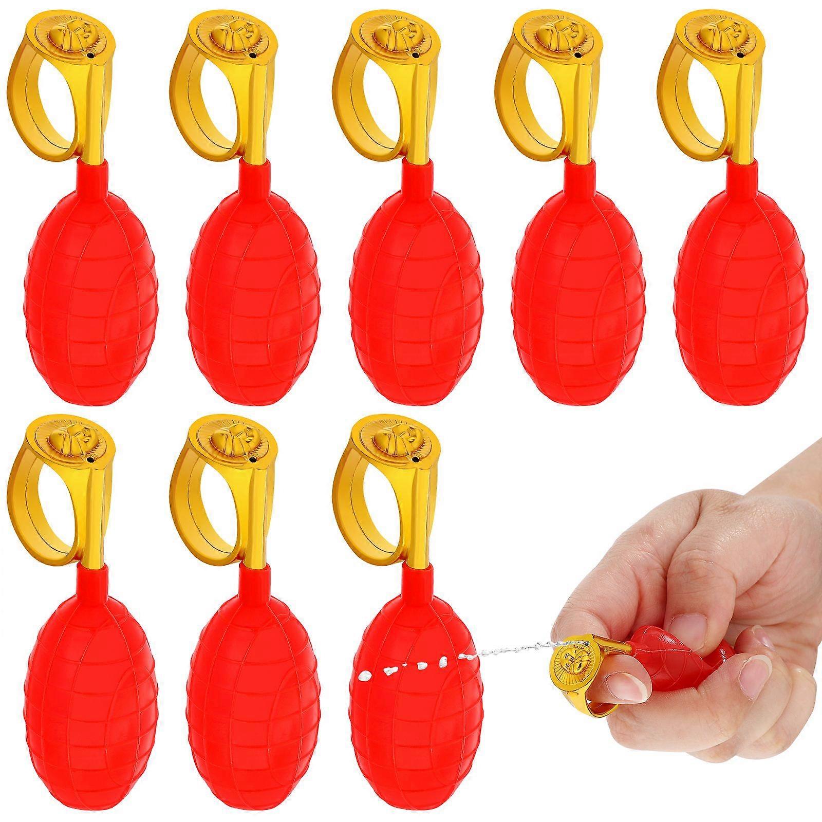 8Pcs Funny Small Water Spray Ring Novel Prank Props Tricky Toys for Adults