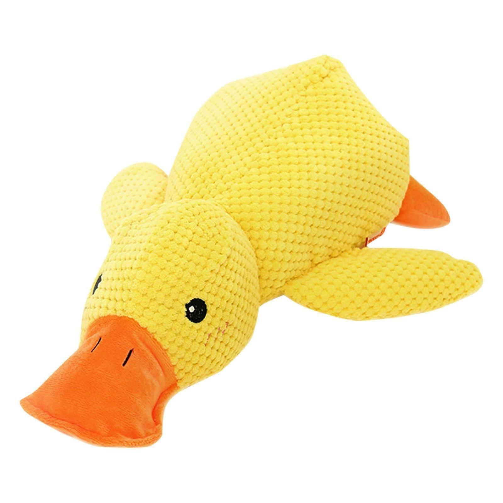 Interactive Plush Toy for Dogs - Soothing Quak Duck, Small Yellow Dog Toy for Reducing Boredom at Home