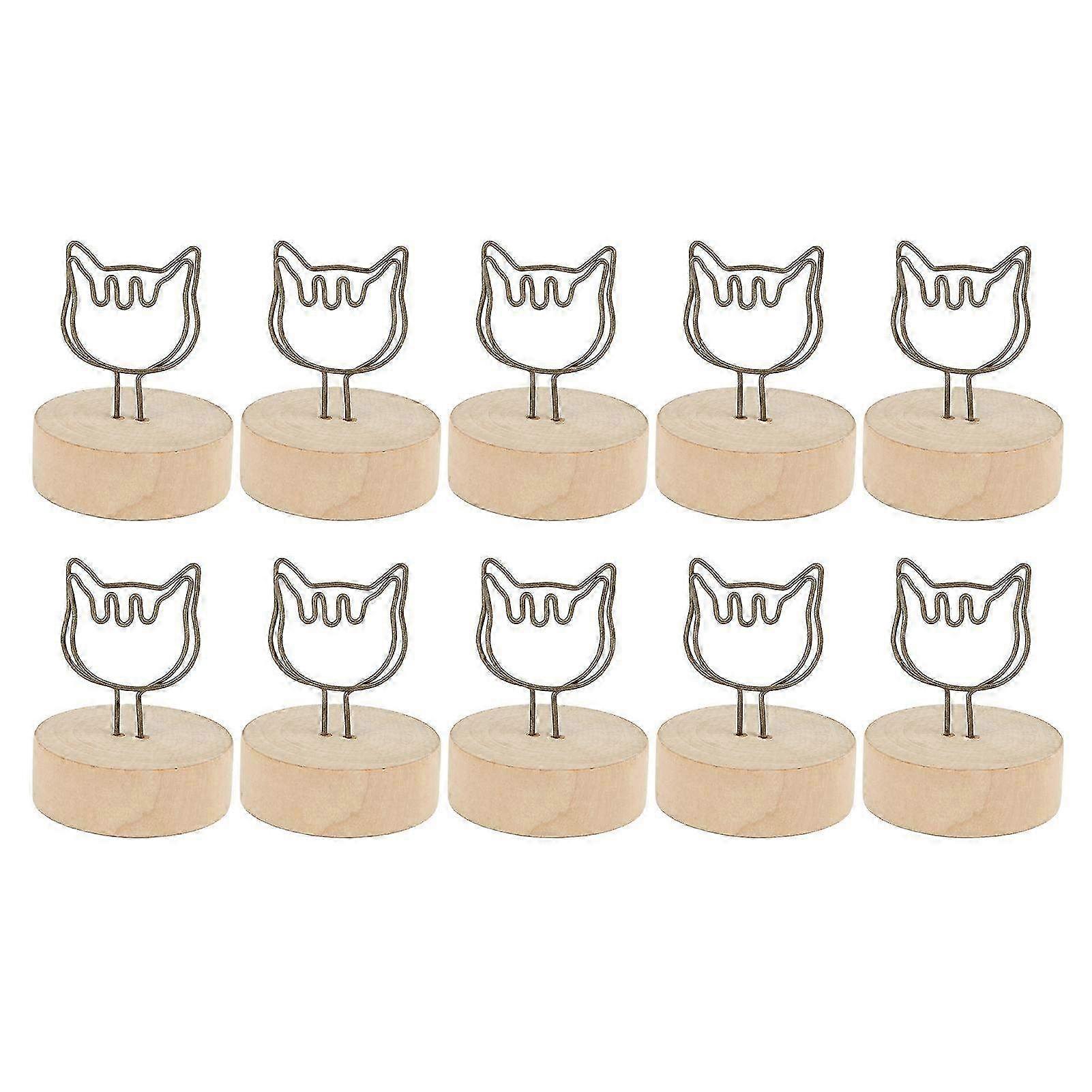 10 Pieces Cat-Shaped Table Number Holders - Record Base Place Card Holders for Events & Party Decorations