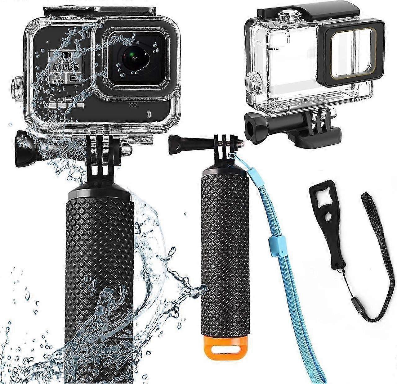 2025 Compatible for Go Pro Hero 7 6 5 Black Waterproof Housing Case 45M/147FT Protective Underwater Dive Case Shell with Cameras Handle Mount Accessor
