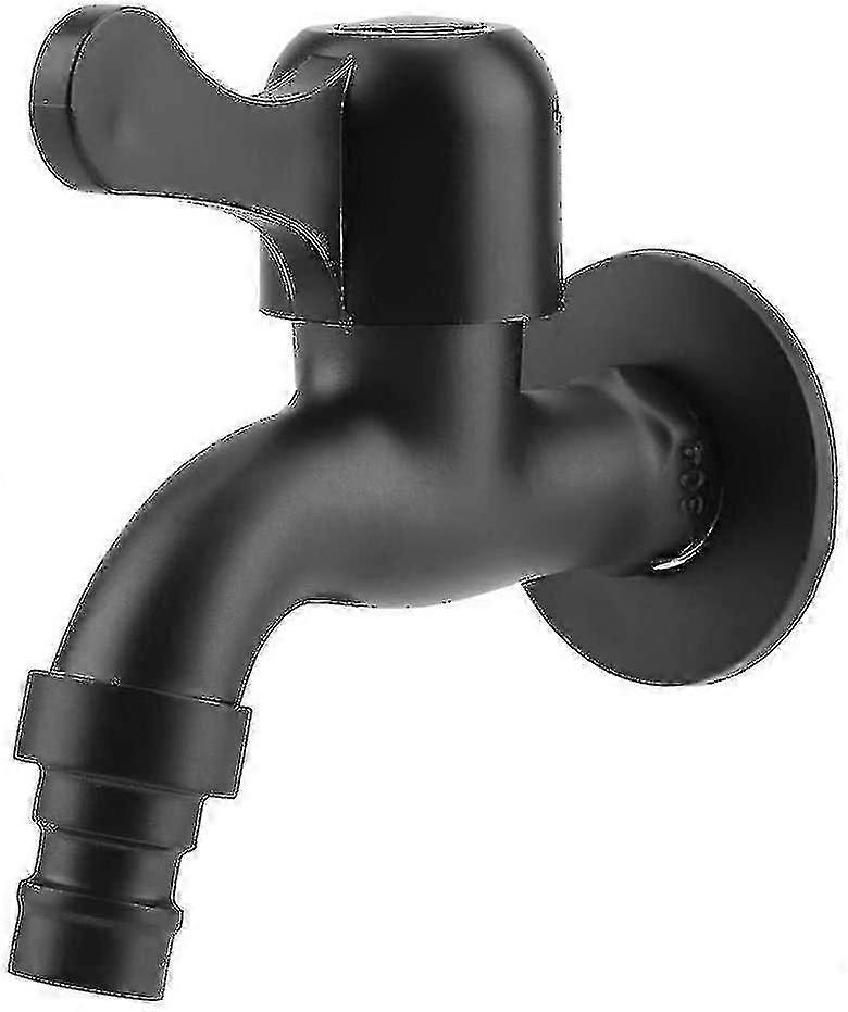 Black Wall-Mounted Washing Machine Tap for Outdoor & Bathroom Use