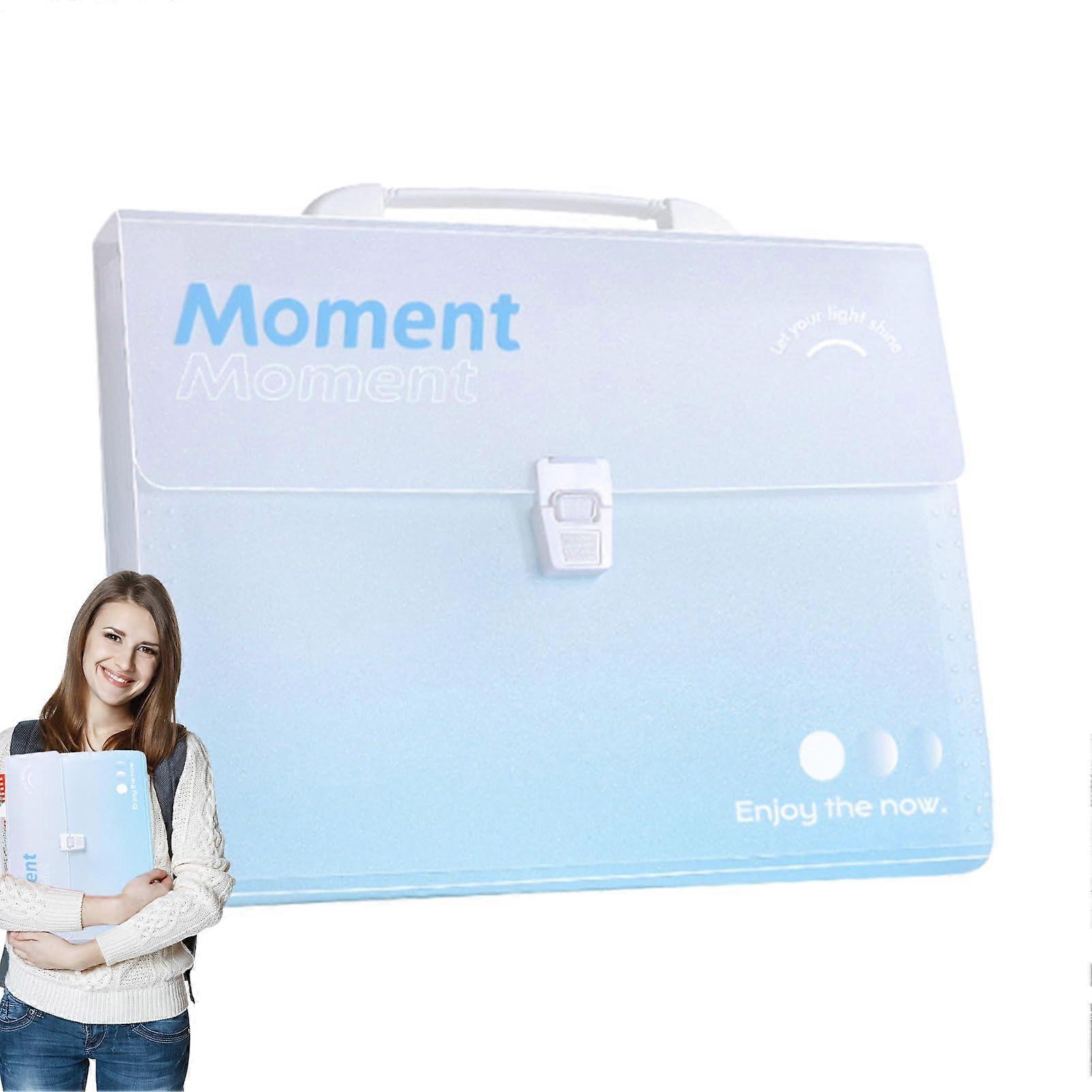 File folder Expandable file folder Large capacity document holder, desk accessory for office, home, school, light blue