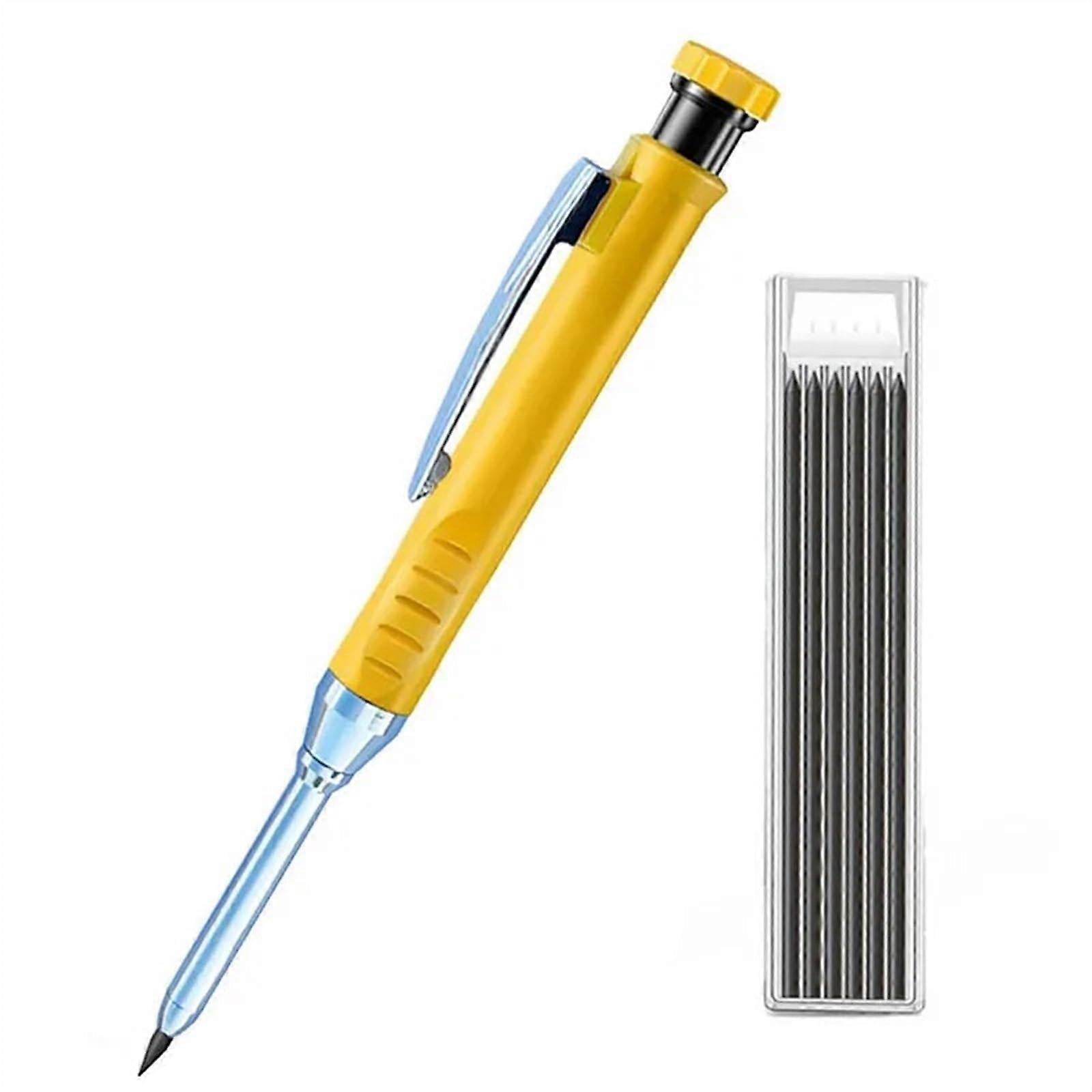 2.8 mm Solid Carpenter Mechanical Pencil with Sharpener (2pcsYellow B)