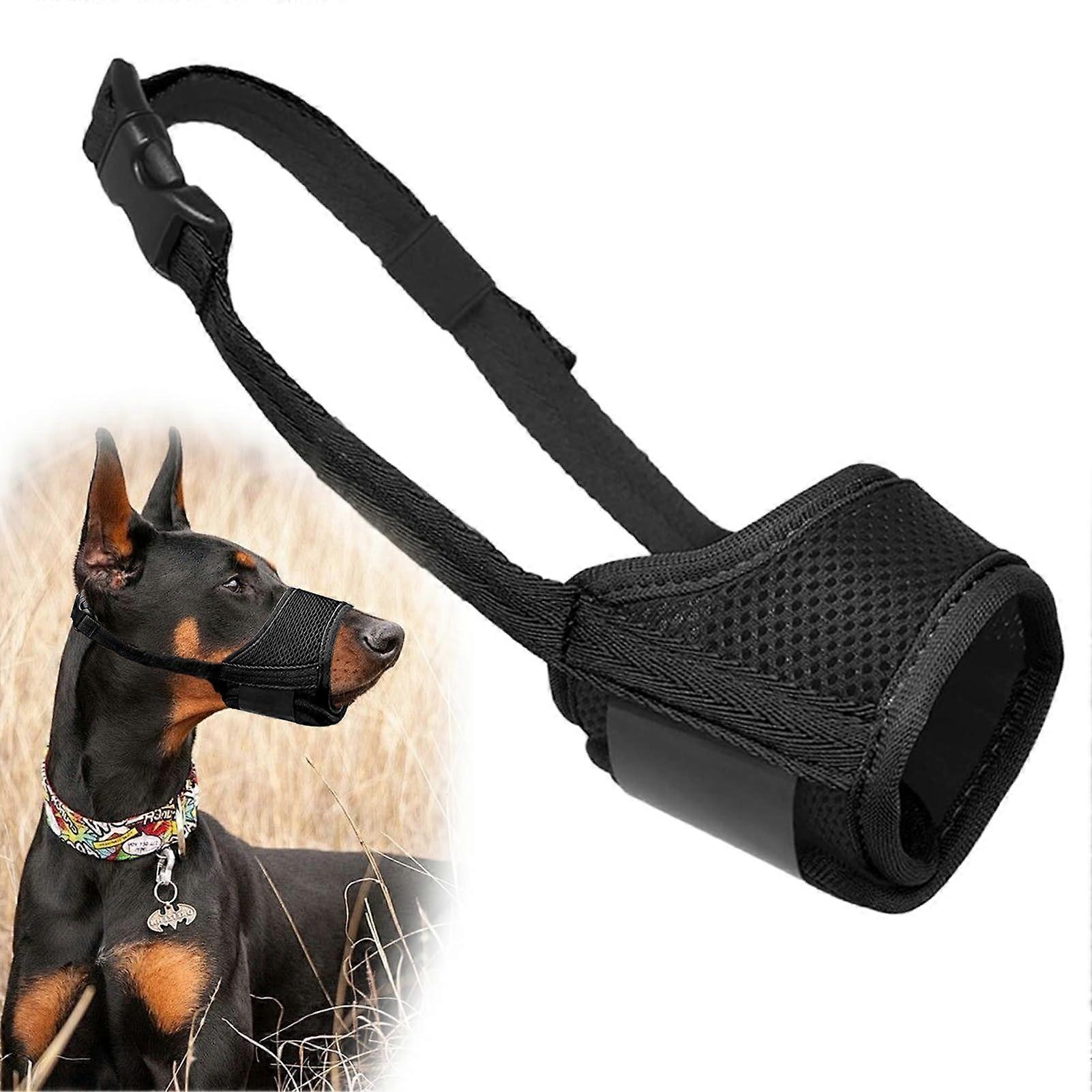 Muzzle for dogs, breathable mesh nylon, soft muzzle with adjustable loop, safe mouth cover for pet training