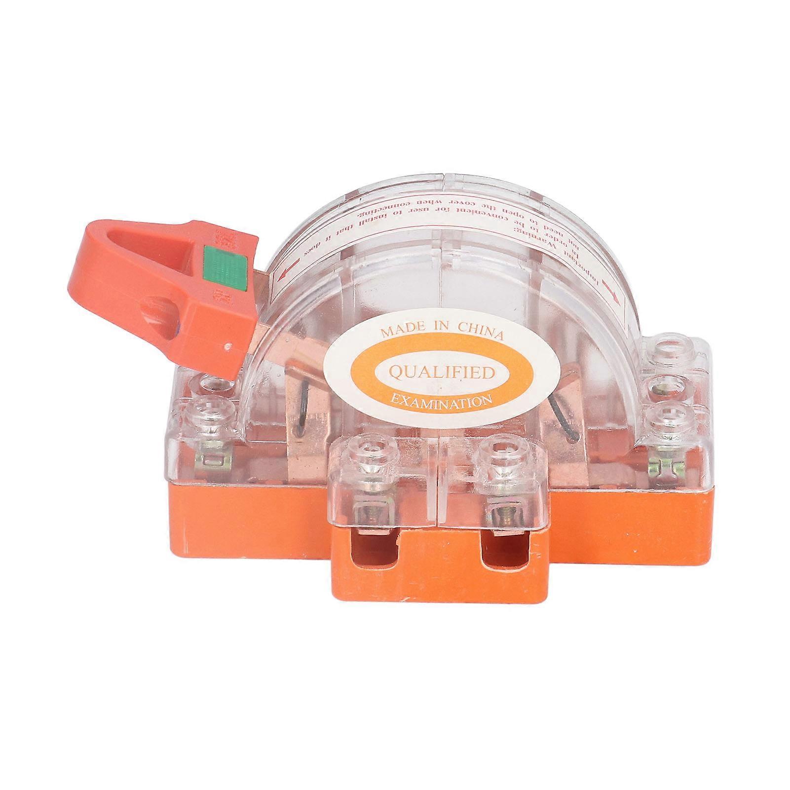 Transparent Knife Switch 2P 32A Double Pole Against Electric Shock Safety Knife Switch with Indicator for Generator