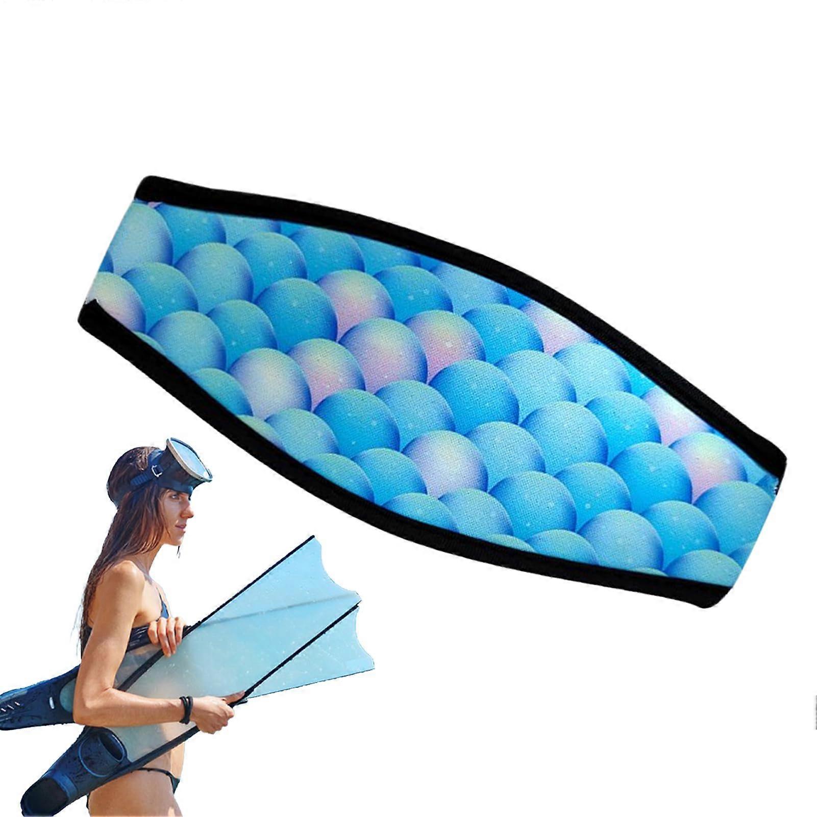 Neoprene Mask Strap Cover – Goggle Band Wrap for Swimming, Beach, Pool, Sea, Blue