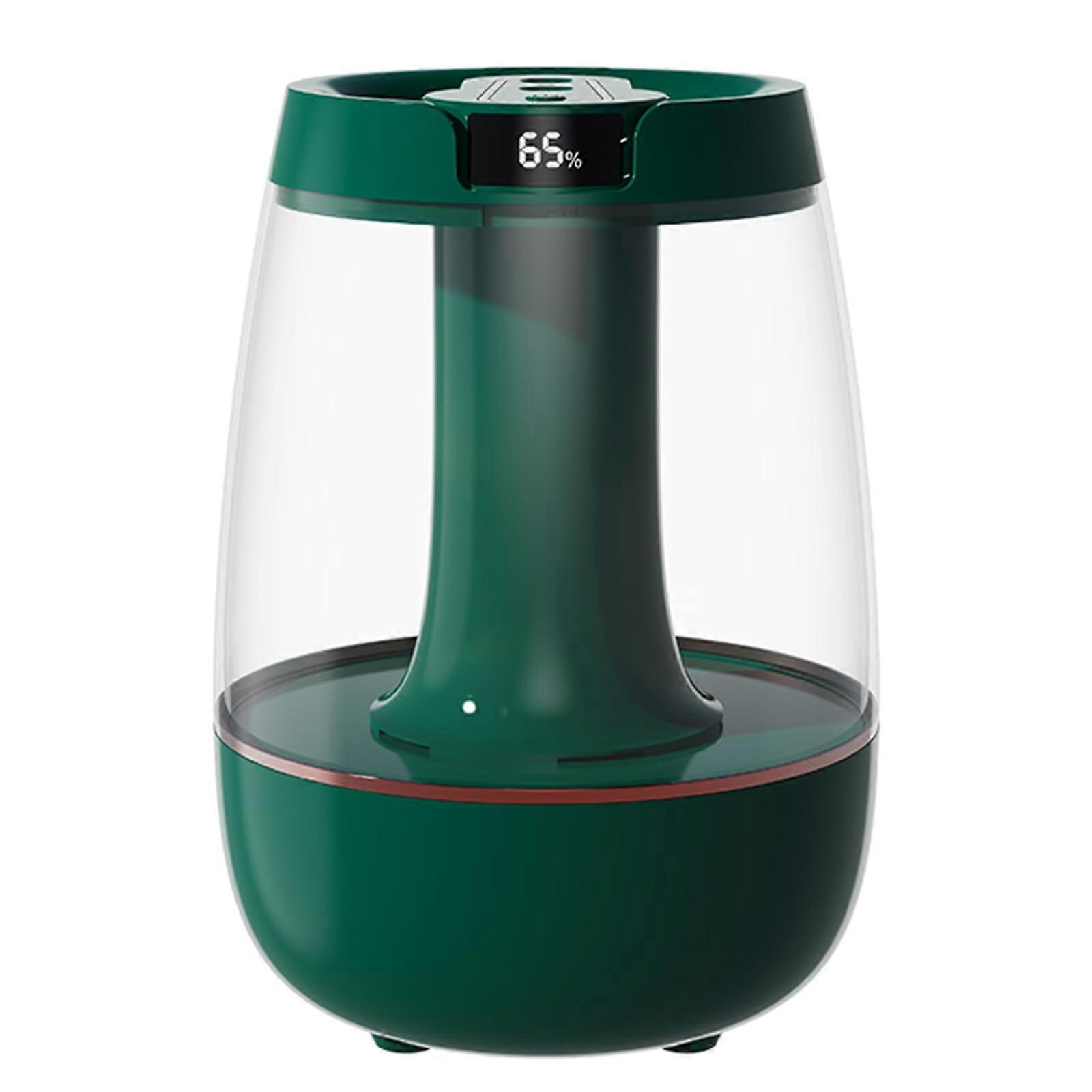 Quiet Bedroom Humidifier with 3L Capacity, Two Mist Nozzles, and Intelligent Humidity Display in Green Color