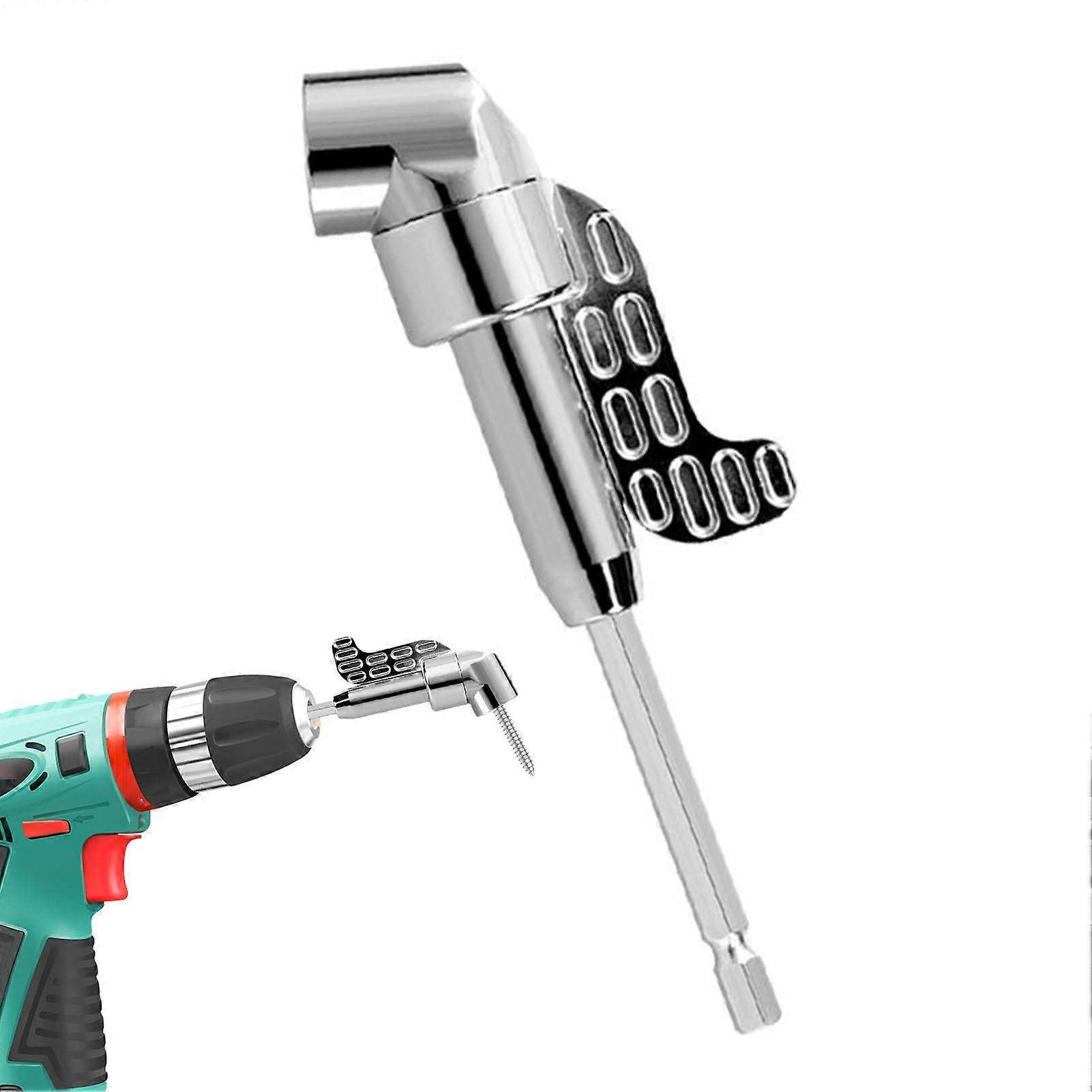 Angle Drill Adapter With Bit Holder Swivel Head For Tight Spaces Carpenter Cordless Drill Accessory