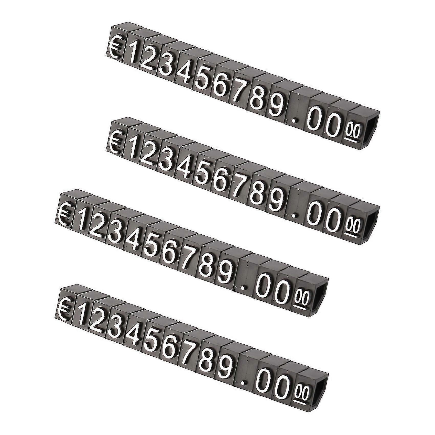 30sets Plastic Cubes Price Display Tags Adjustable Number Label Stand Frame