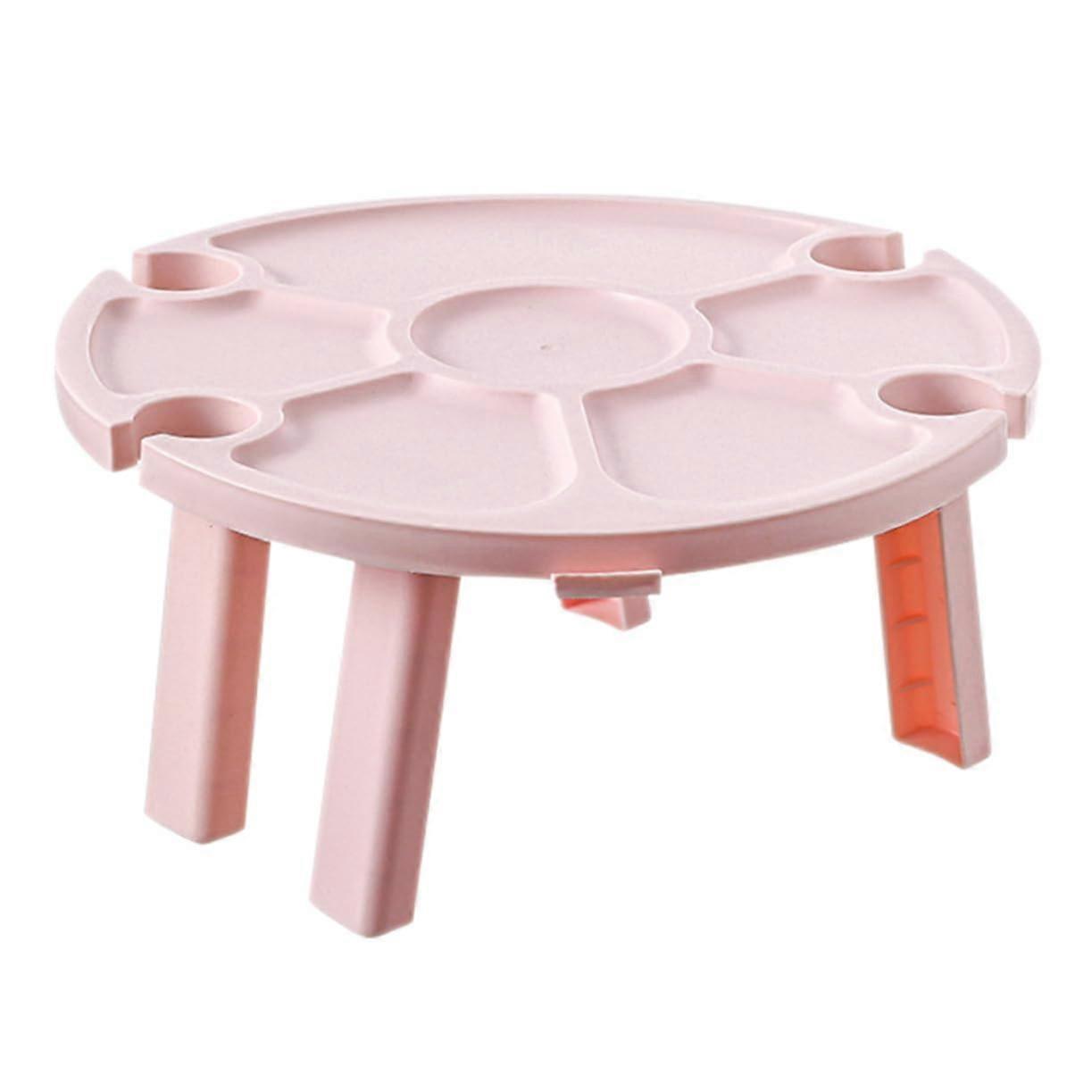 Compact Folding Picnic Table - Plastic Base, Portable Outdoor Wine Table for Family Gatherings and Festivals, Lightweight Design