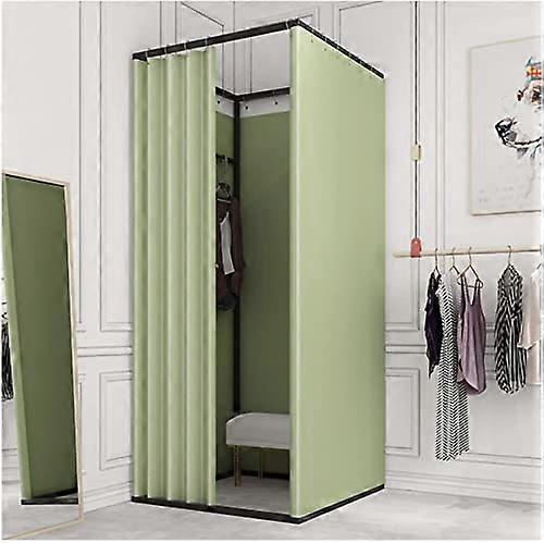 Portable Fitting Room with Shading Curtain Privacy Zone Room Divider with Metal Frame for Office, Boutiques, and Cloakrooms