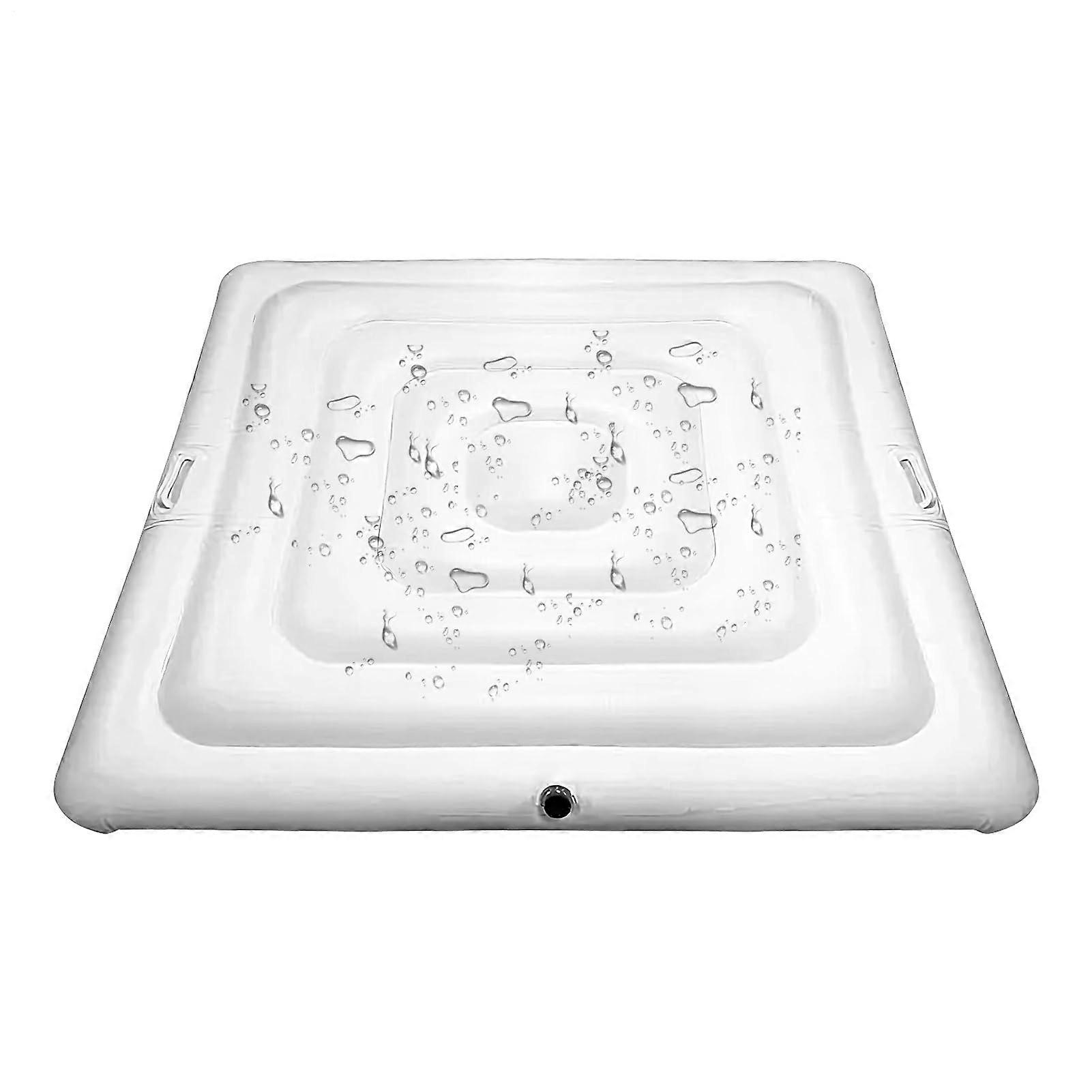 Inflatable Hot Tub Lid 53in Square Energy Savings Cover Windproof Spa Protector