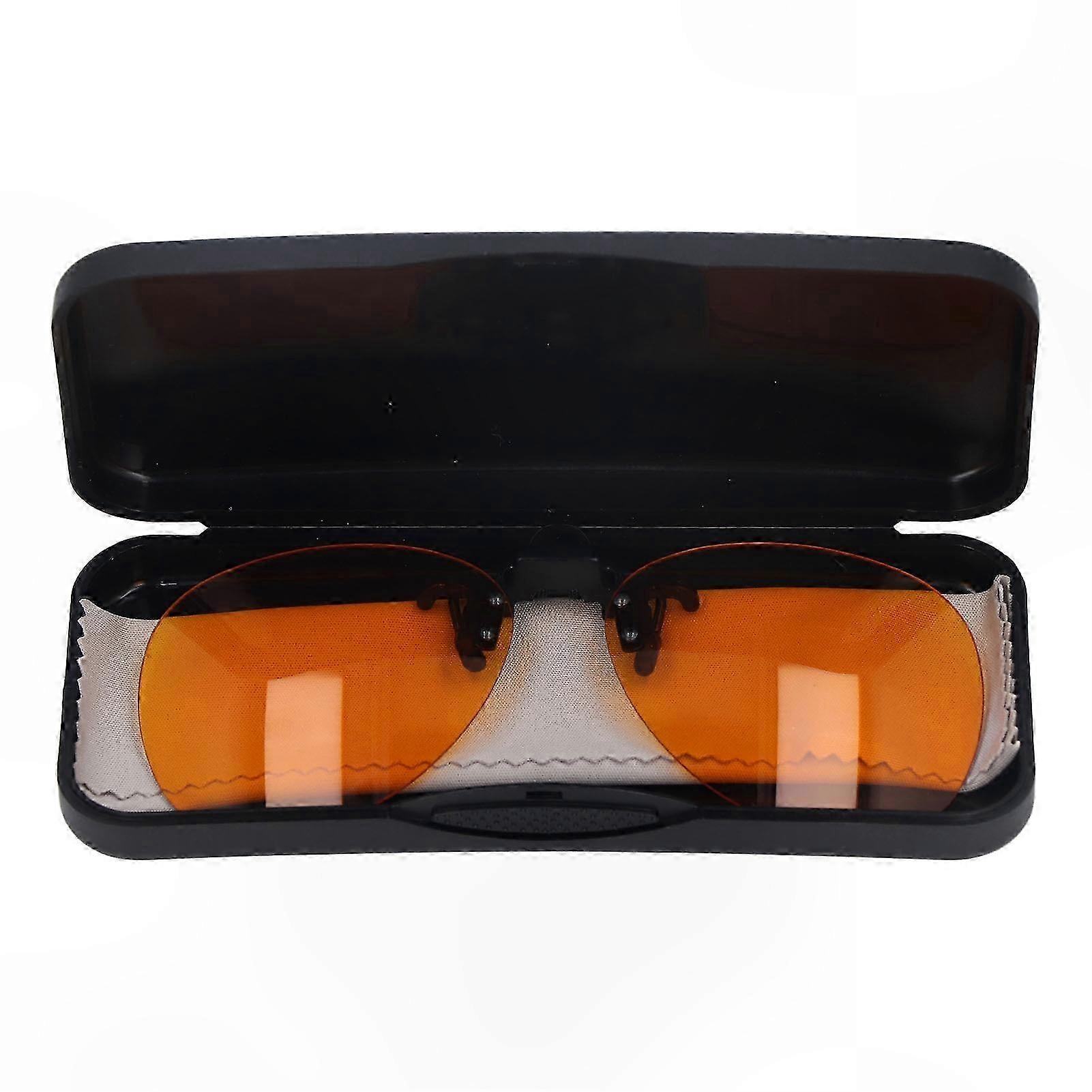 Orange Lens Screen Protection Glasses - Portable Computer Eyewear with 180° Flip Design for Digital Eye Strain Relief