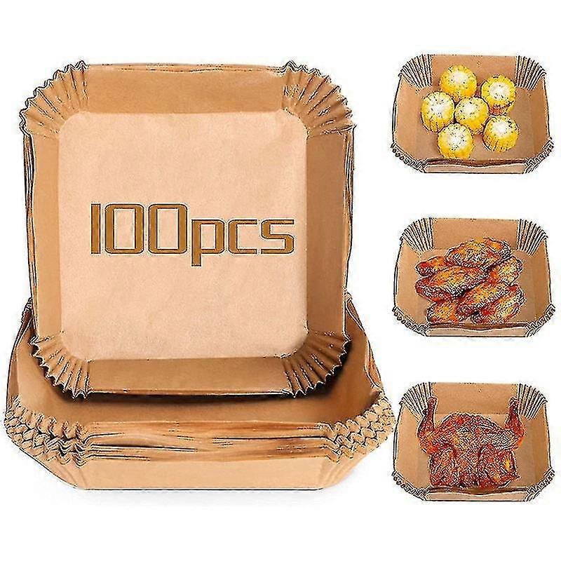 100-piece Disposable Parchment Paper Liners for Air Fryers, Non-stick and Easy to Clean