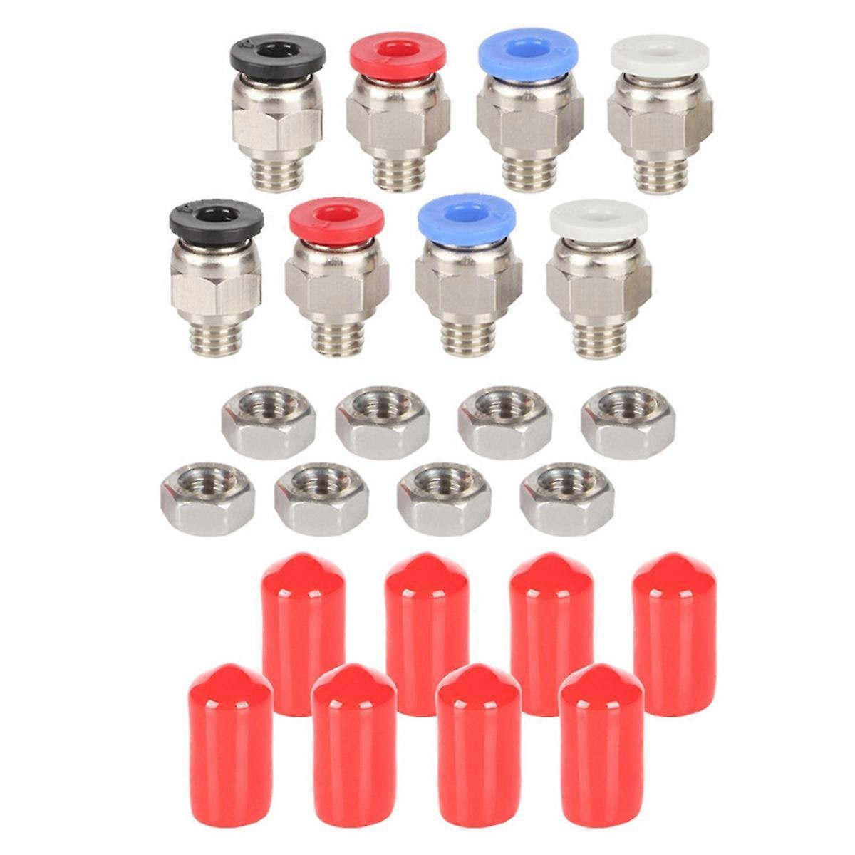 PC4-M6 Pneumatic Connector with Nut Straight Through Pneumatic Connector for 3D Printer Parts Filament Dryer Box