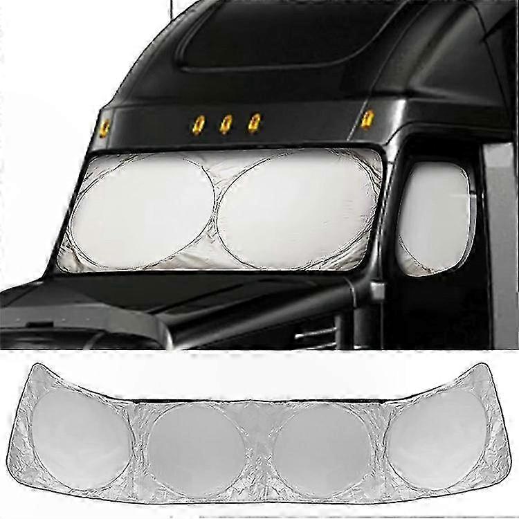 Large Foldable Sun Shade for Truck and Vehicle Windshield, 420x92cm Side Window Heat Shield Visor Protector