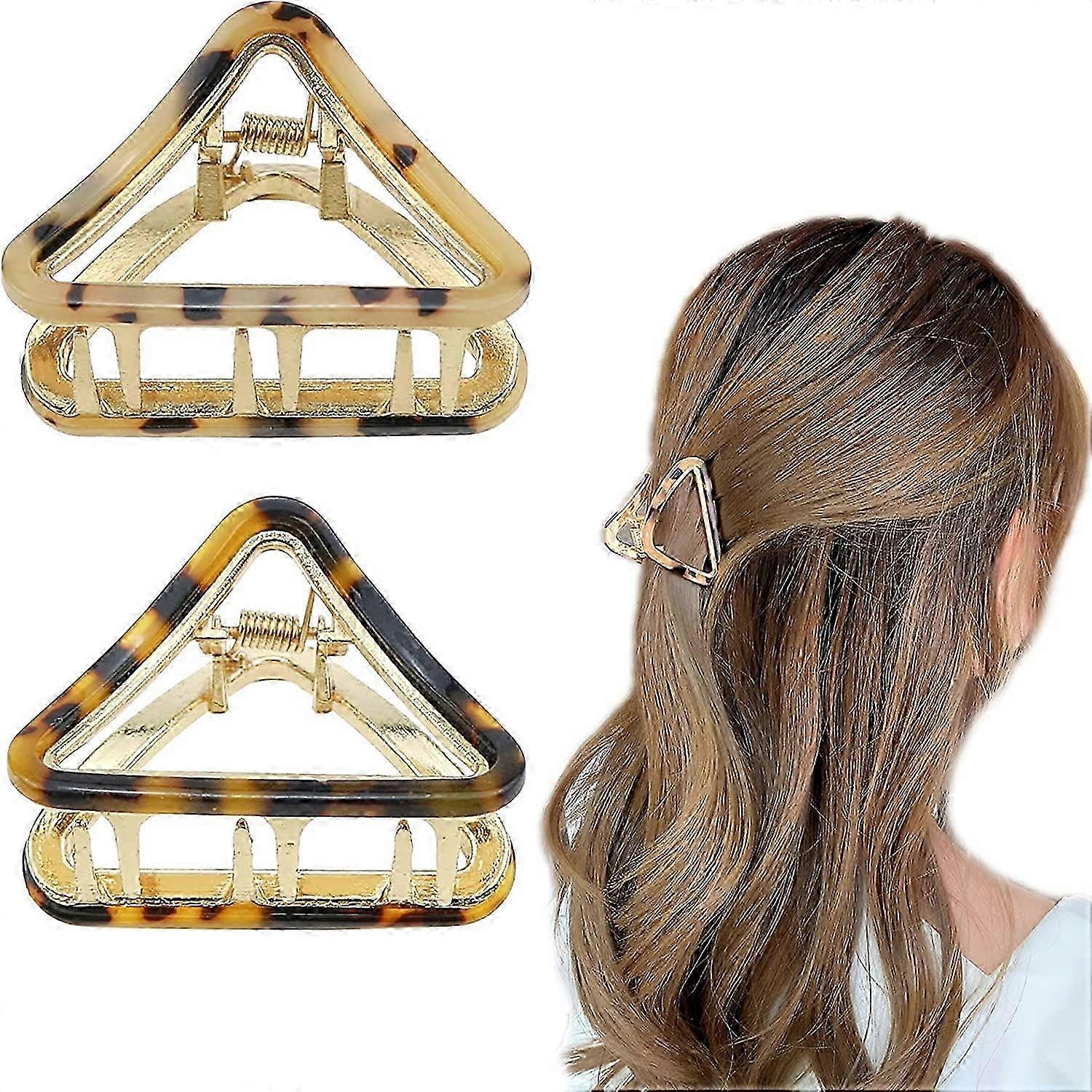 2 Pcs Hair Claw Clips Leopard