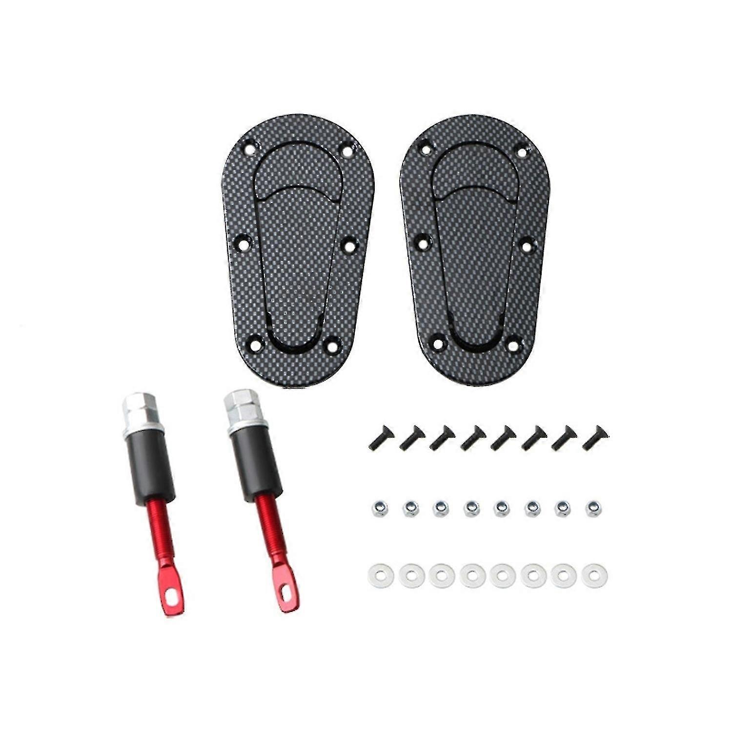 Carbon Fiber Style Universal Car Quick Release Hood Pin Locking Latch W/keys Set Fx