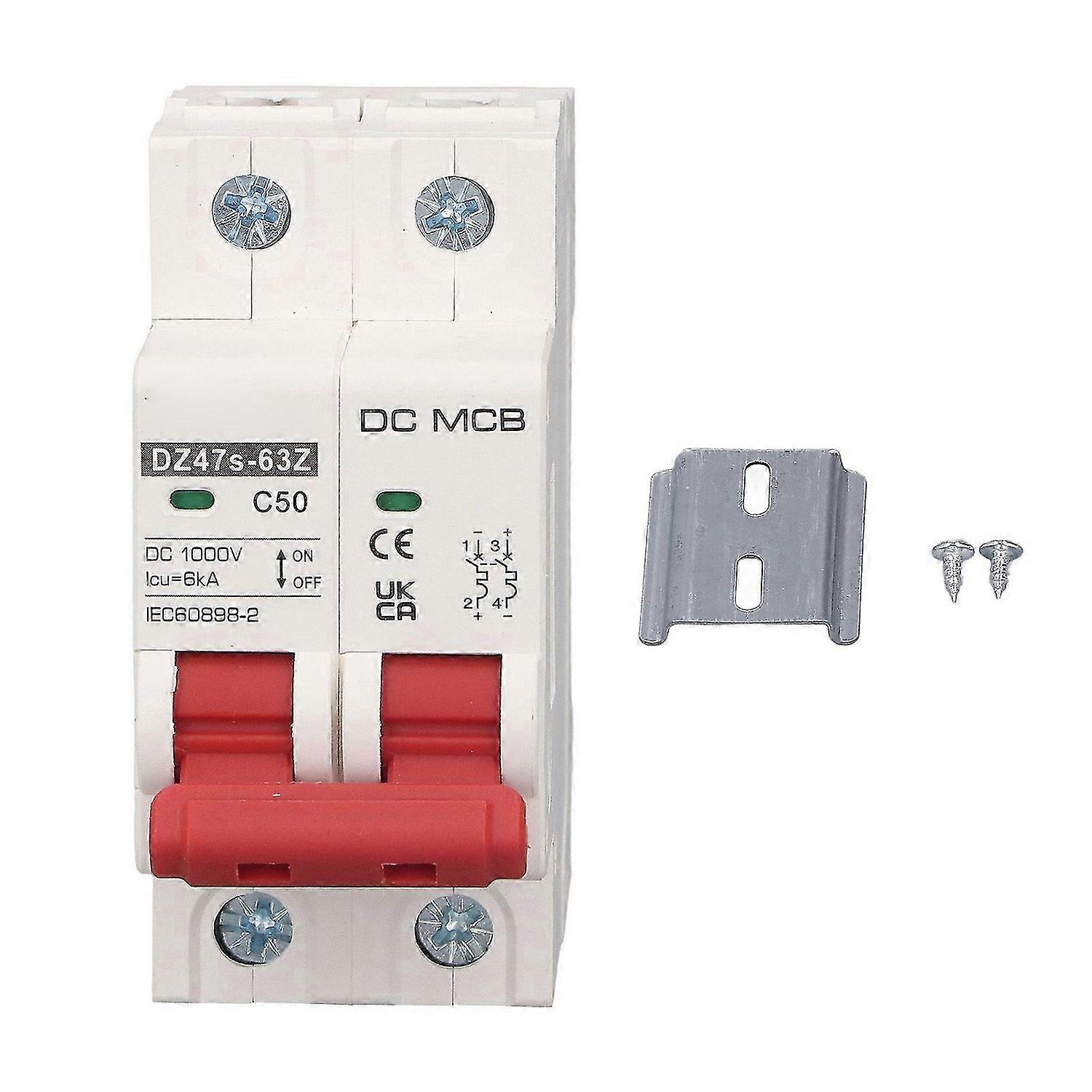 2025 Latest Model SG DC Miniature Circuit Breaker 2P 50A DC1000V 6000A