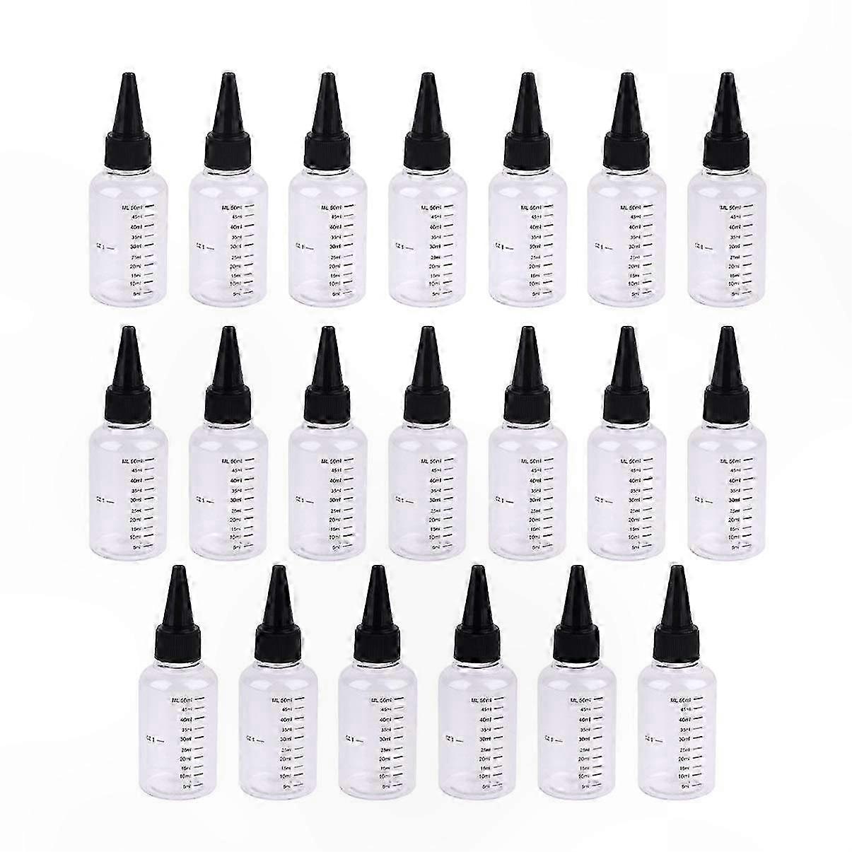 60ml Craft Supply Bottles with Twist Cap and Measurement Markings (20 Pack) for Glue, Sauce, and Art Projects
