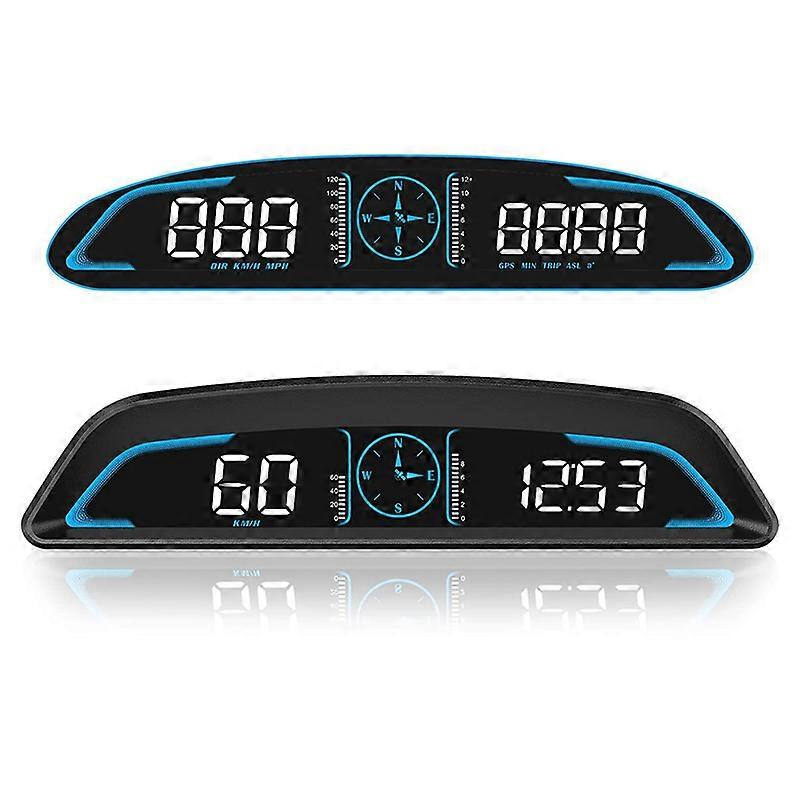 Digital GPS Speedometer Car Heads Up Display with Speed Fatigued Driving Alert Overspeed Alarm Trip 