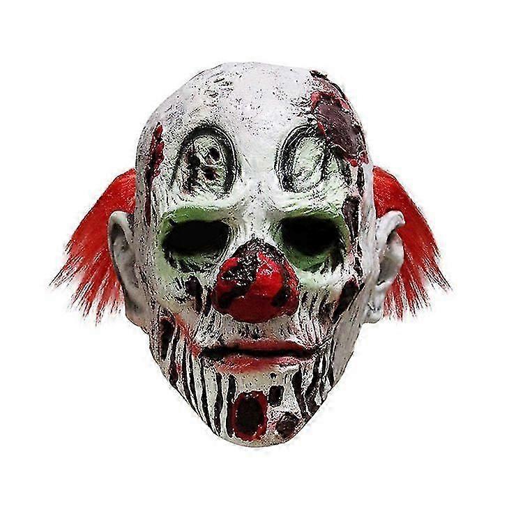 Party Latex Clown Mask - Terrifying Clown Face Mask compatible Carnival with Bloodied Skull Latex Hood