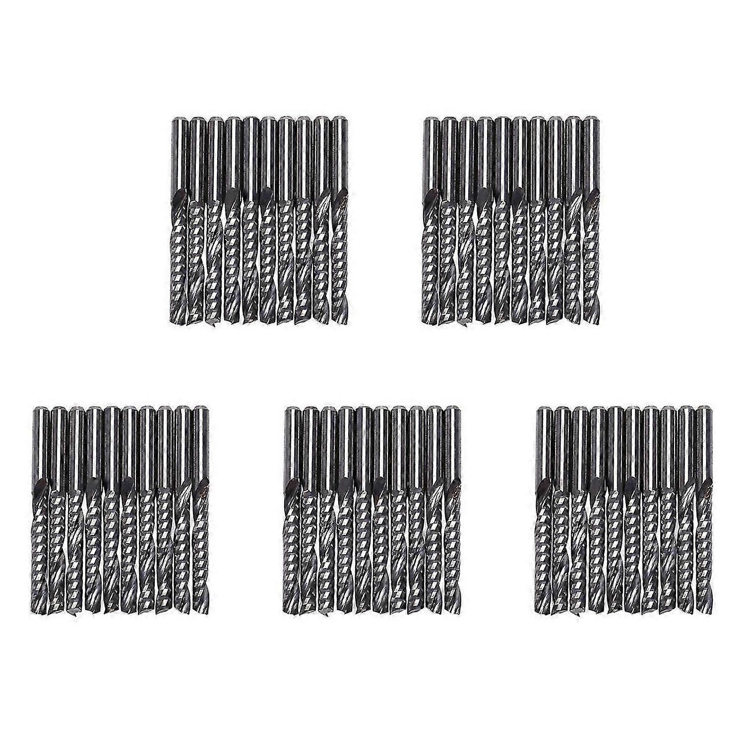10Pcs Cnc Router Bits 3.175 X 22Mm Single Flute Spiral Carbide