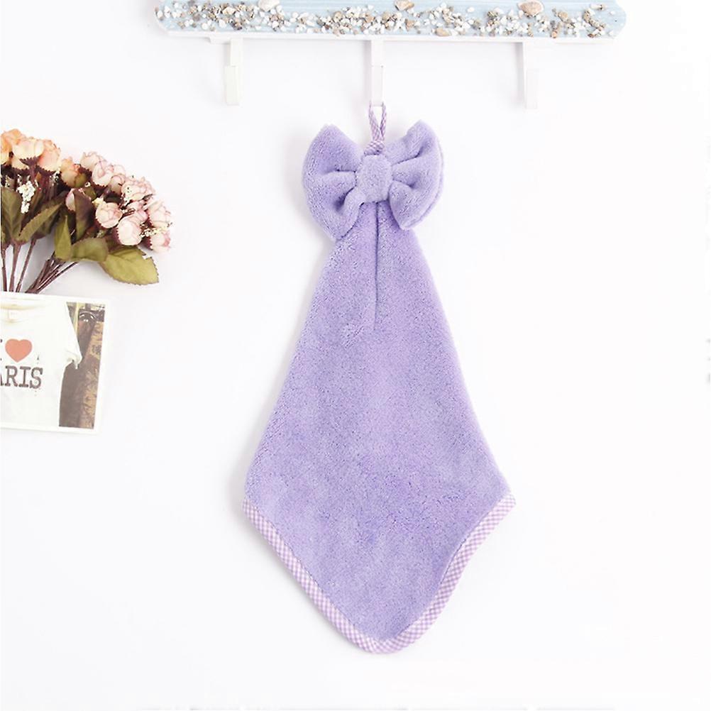 Water Absorbent Towel Bow Coral Hand Towel for Drying Hands 3Pcs Set