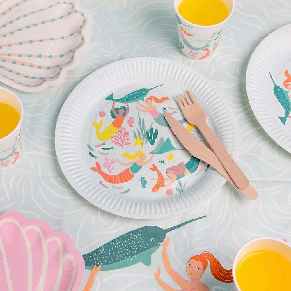 Mermaid Waves Paper Plates