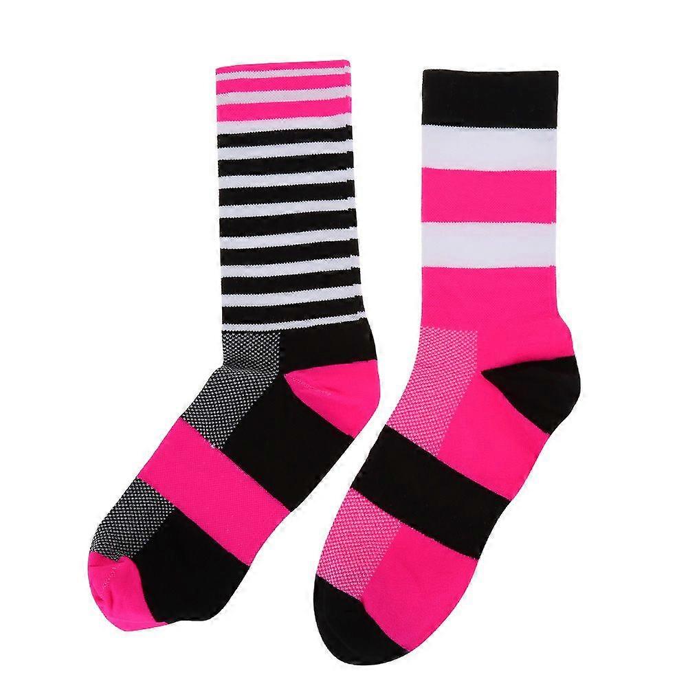 wear resistant breathable climbing hiking running sporting sock (black+pink)